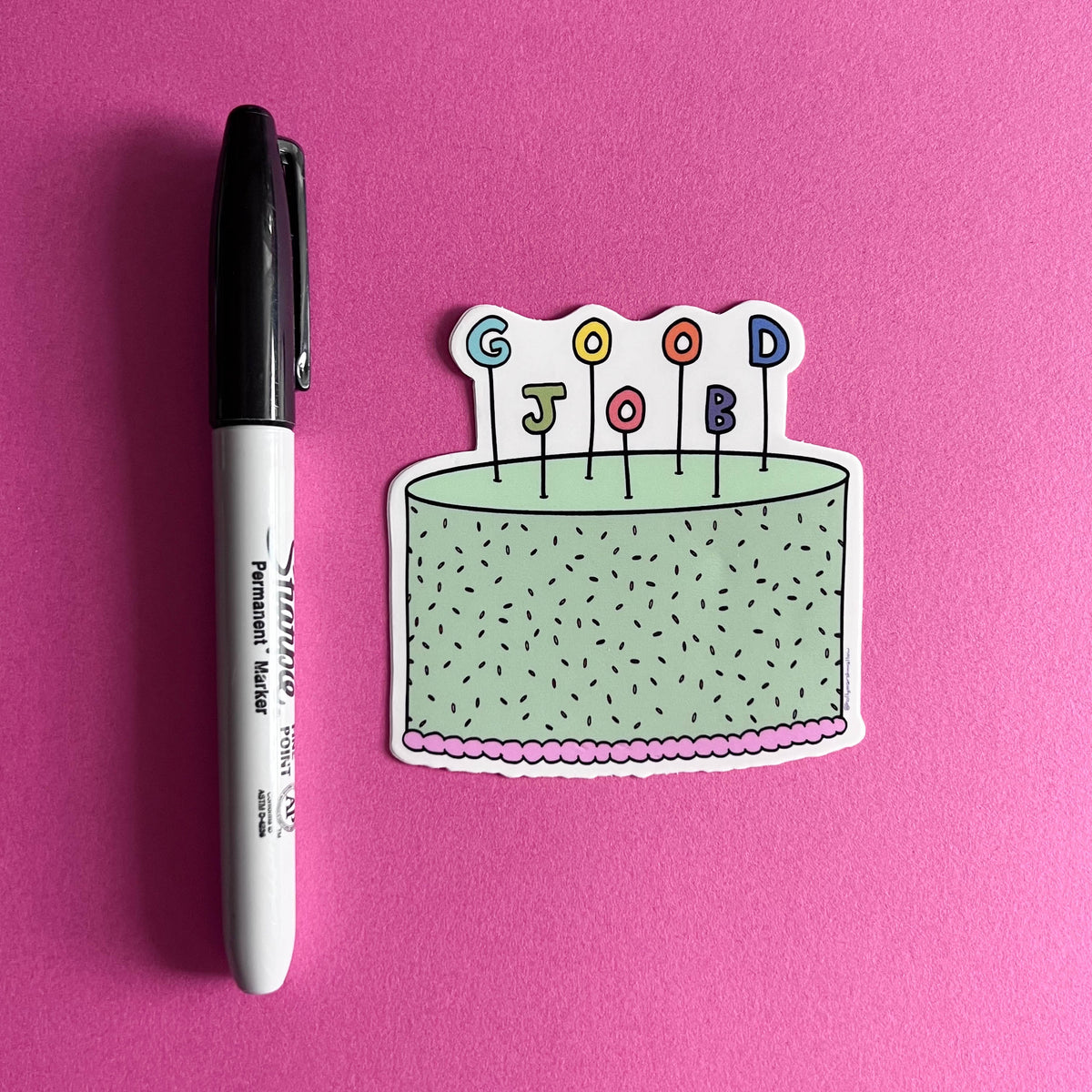Good Job Cake Sticker