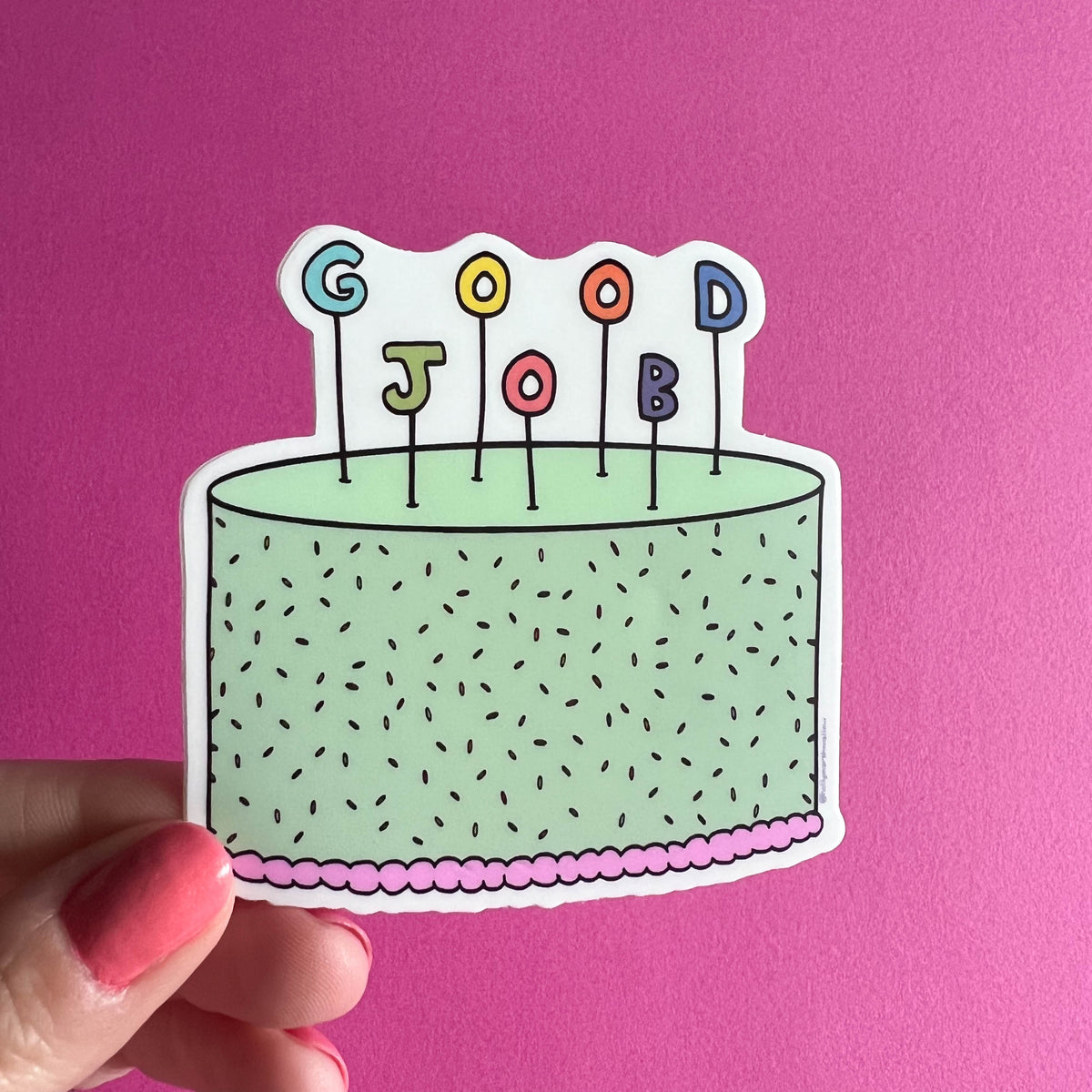 Good Job Cake Sticker