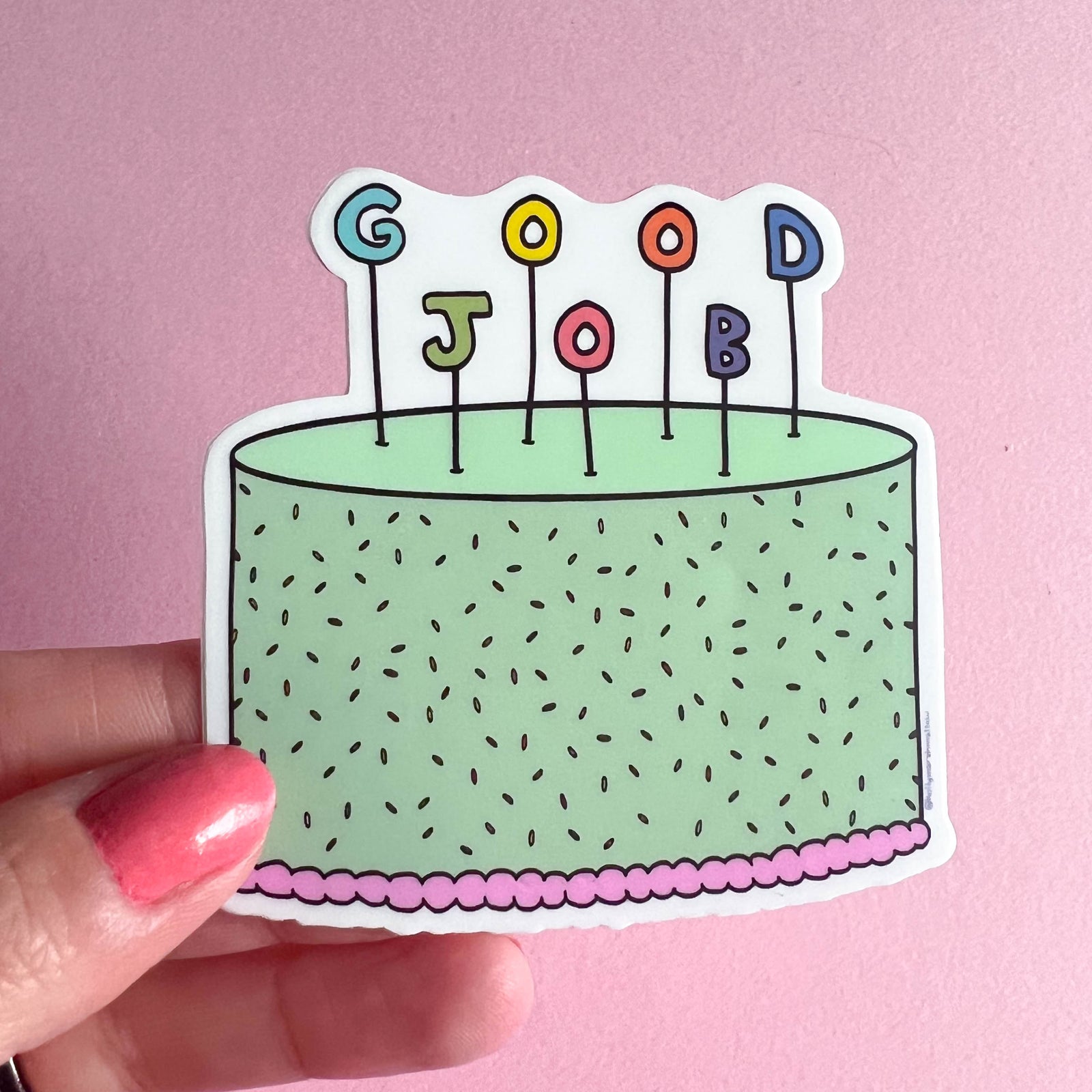Good Job Cake Sticker