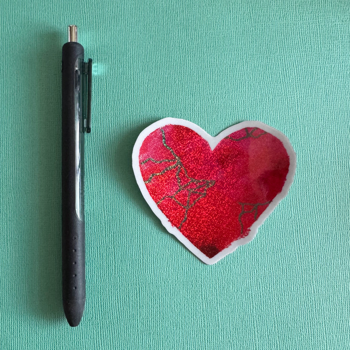 Glitter Heart Sticker - Heart Wants What It Wants