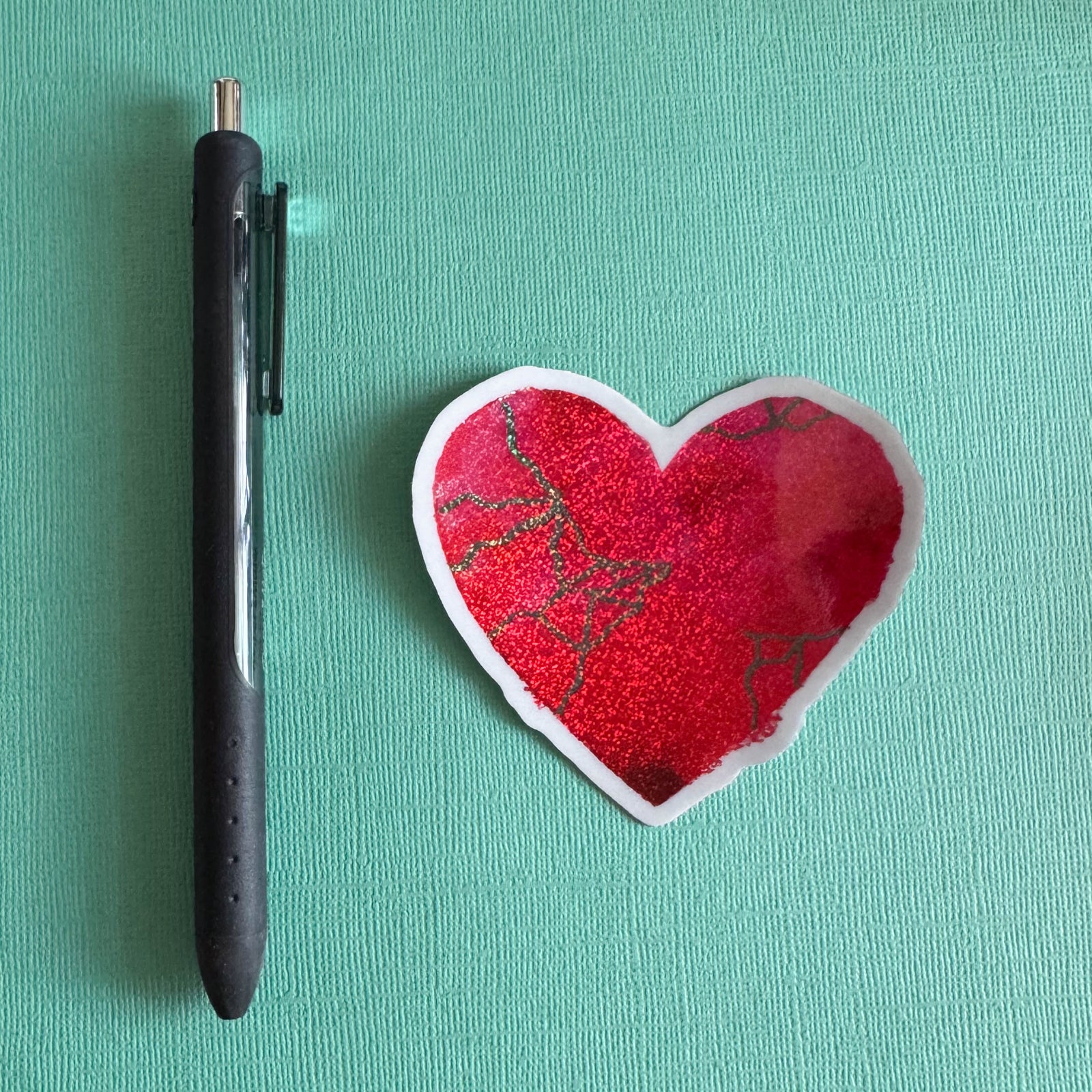 Glitter Heart Sticker - Heart Wants What It Wants