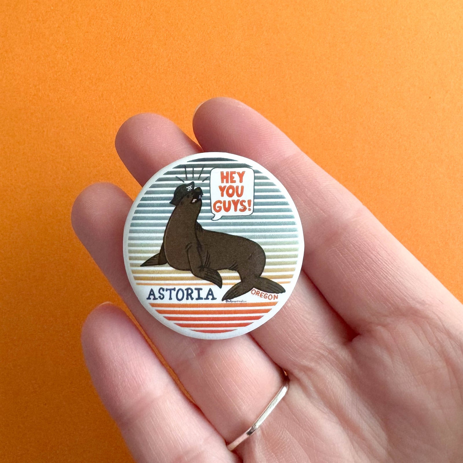 Hey You Guys Sea Lion Button