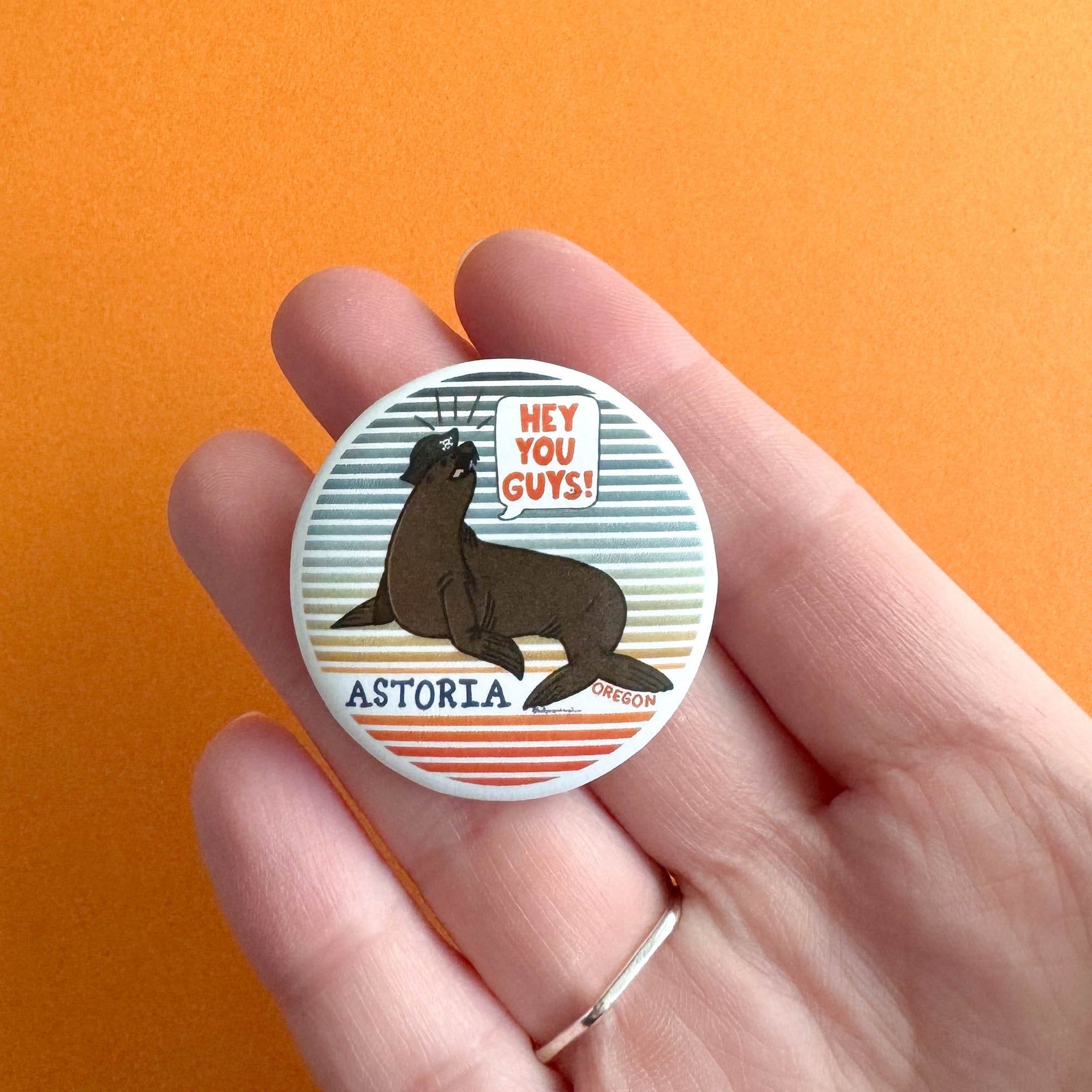 Hey You Guys Sea Lion Button