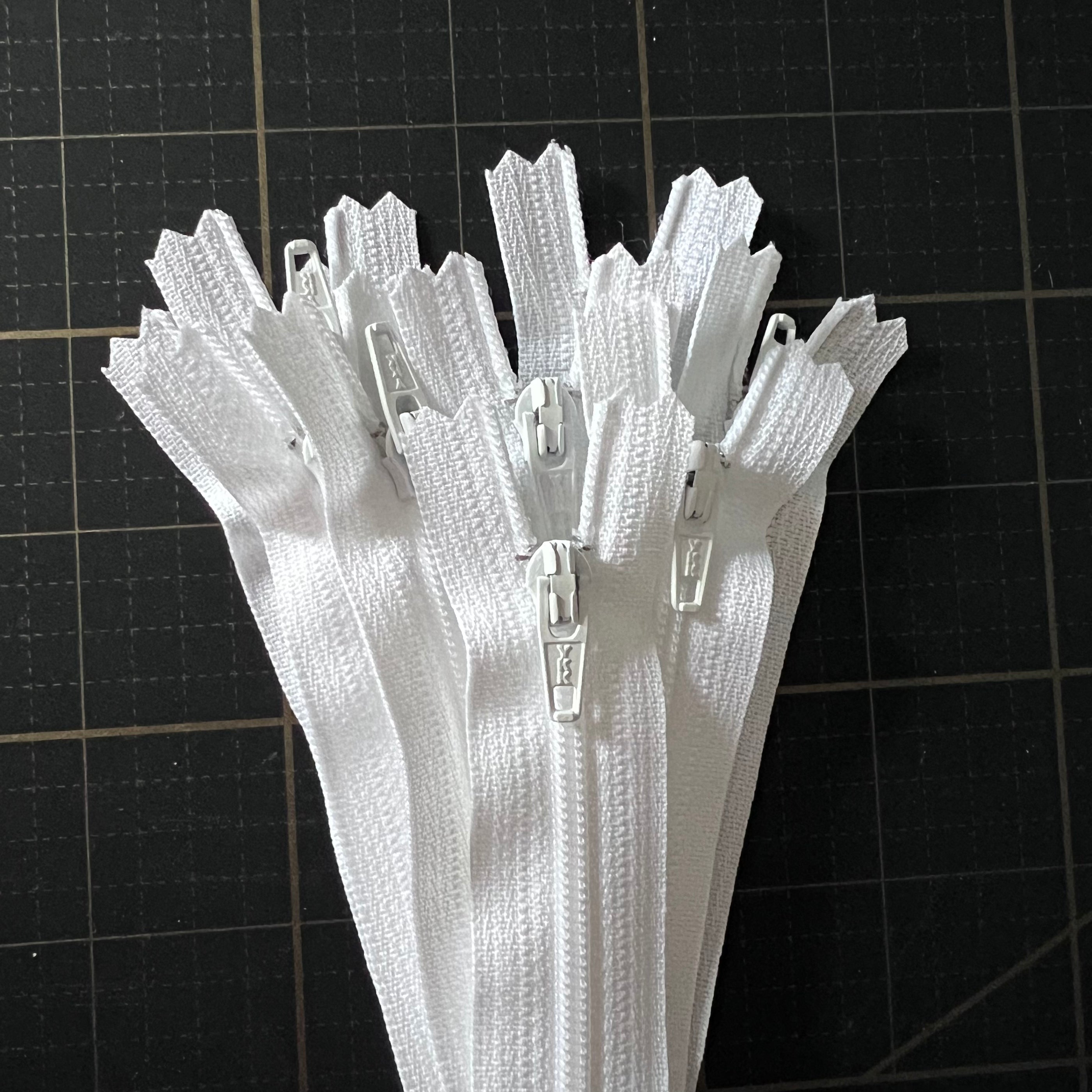 YKK 9" zippers- White 10-zipper bundle
