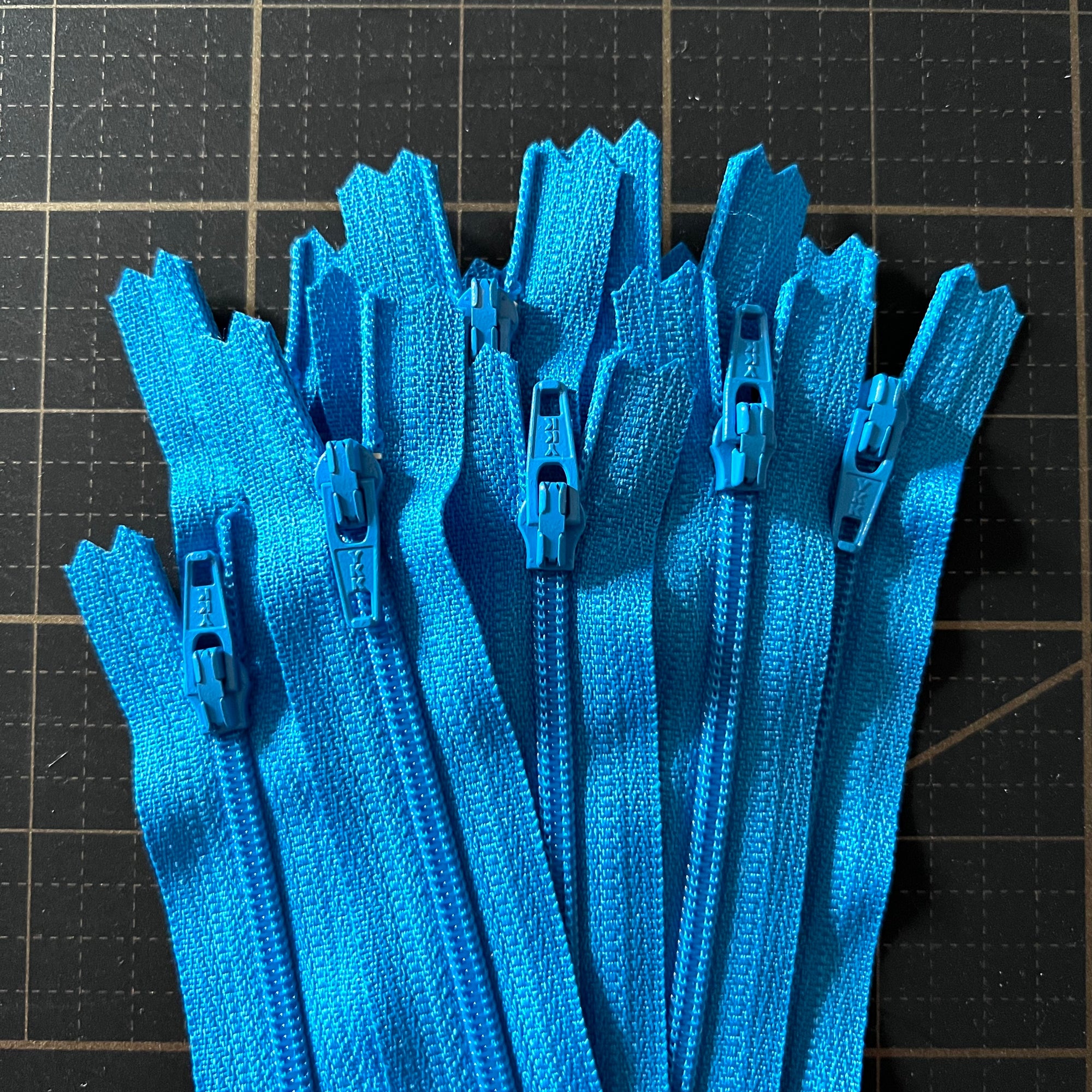 YKK 7" zippers- Bright Blue 10-zipper bundle