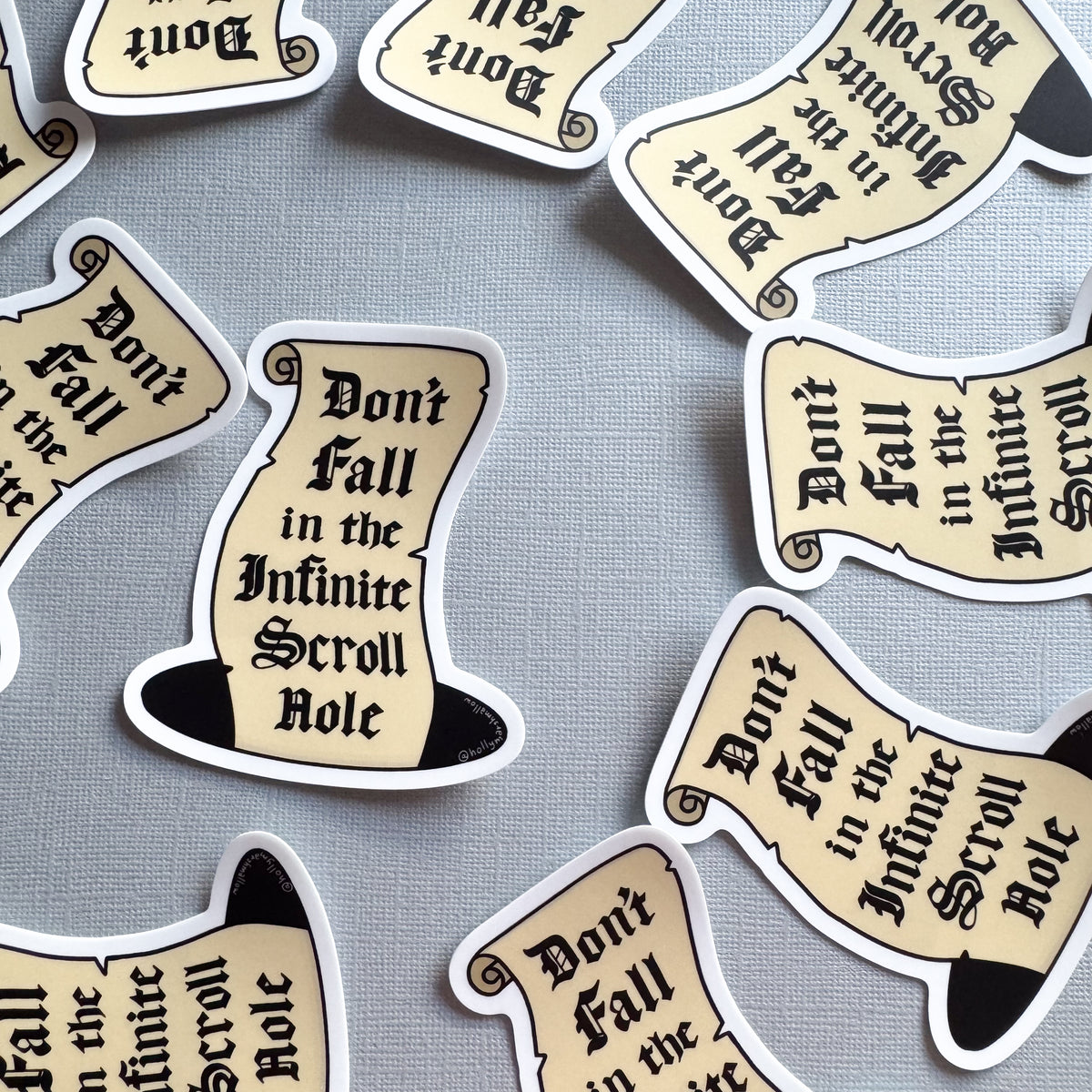 many infinite scroll hole stickers