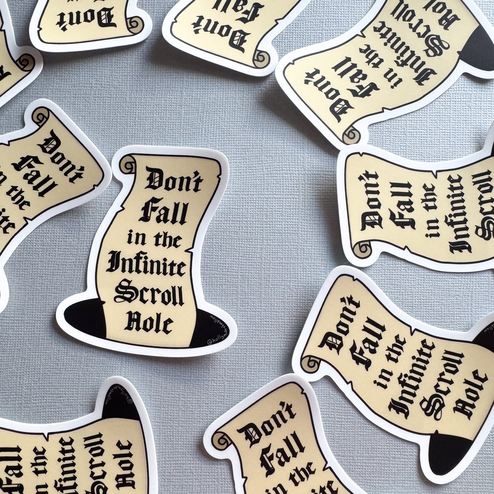 many infinite scroll hole stickers