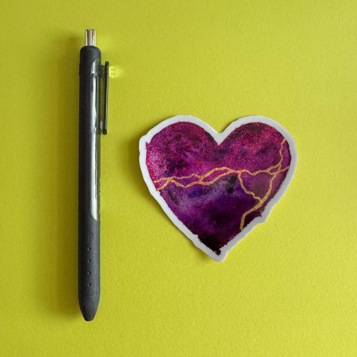 Glitter Heart Art Sticker 6-Pack