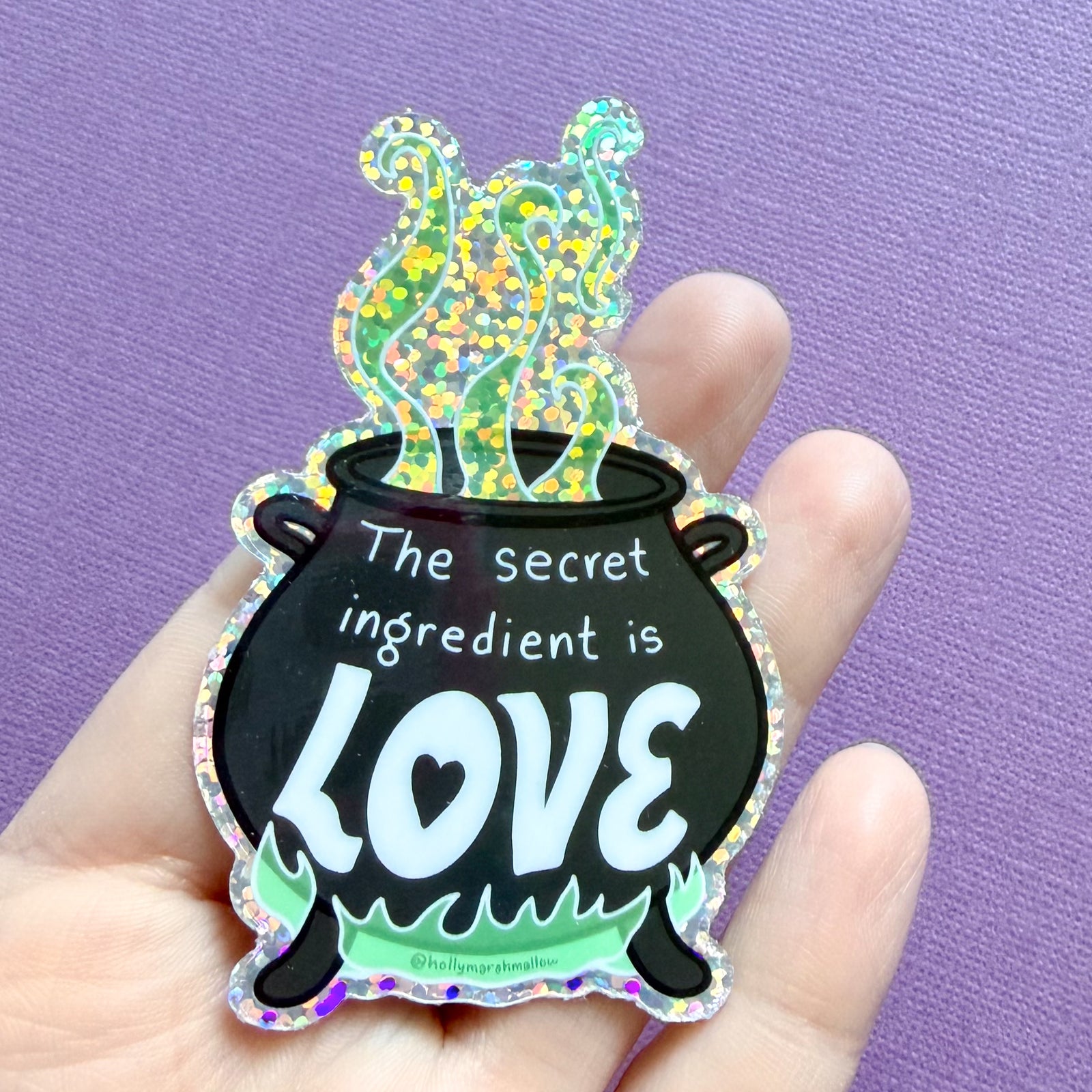 The Secret Ingredient is Love Glitter Sticker