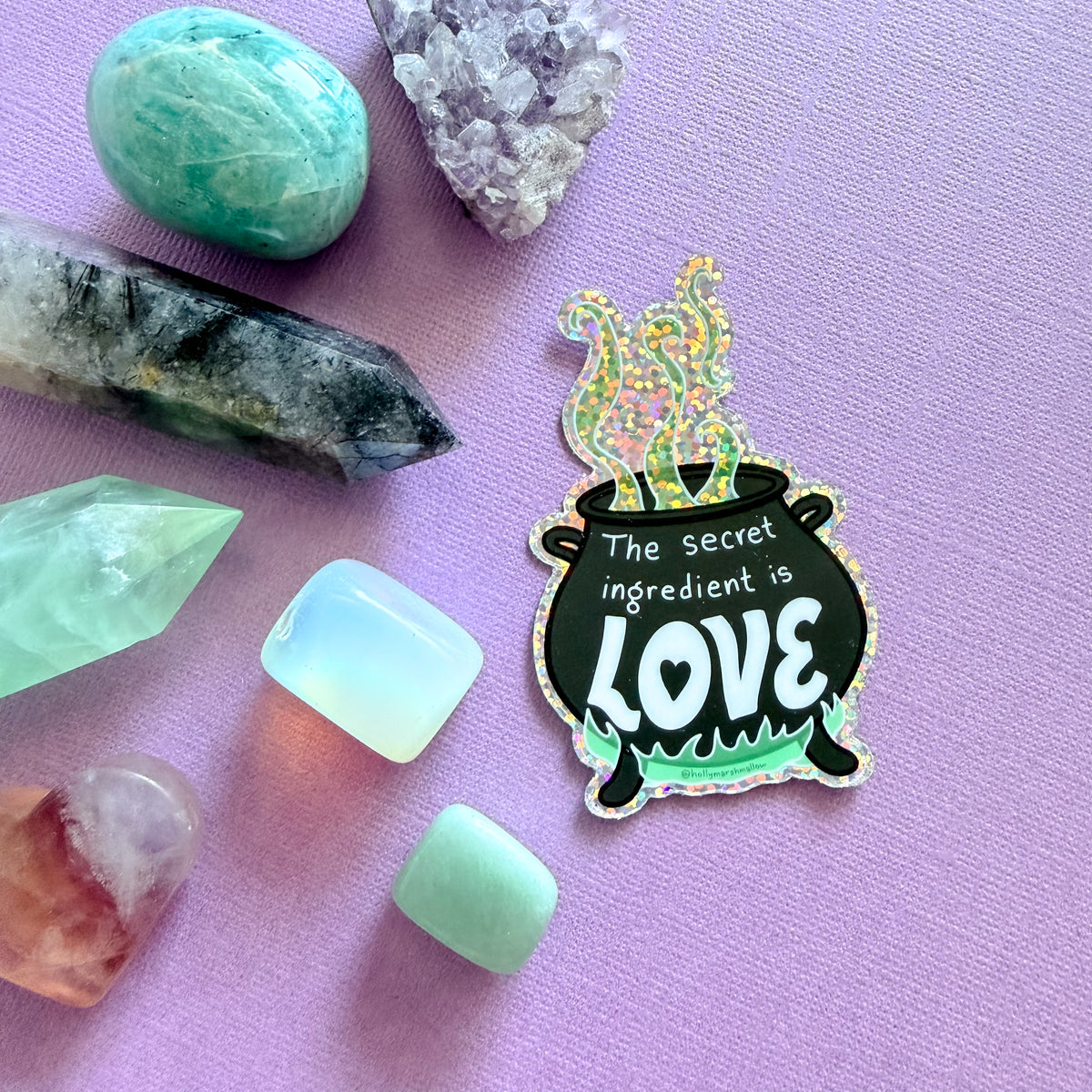 The Secret Ingredient is Love Glitter Sticker