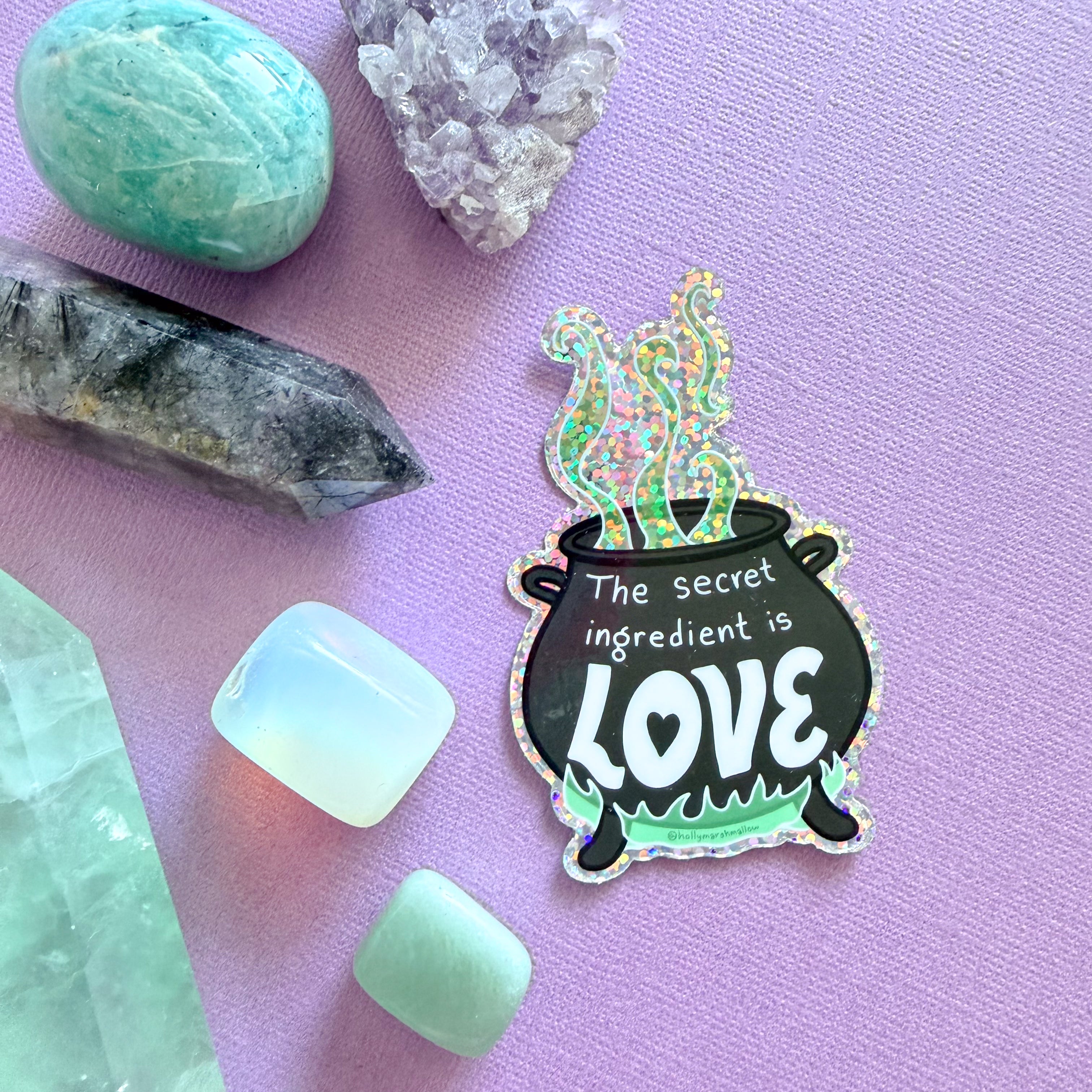 The Secret Ingredient is Love Glitter Sticker