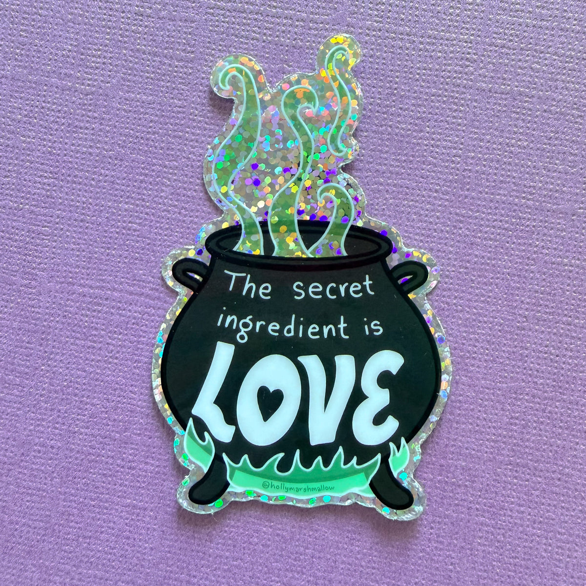 The Secret Ingredient is Love Glitter Sticker