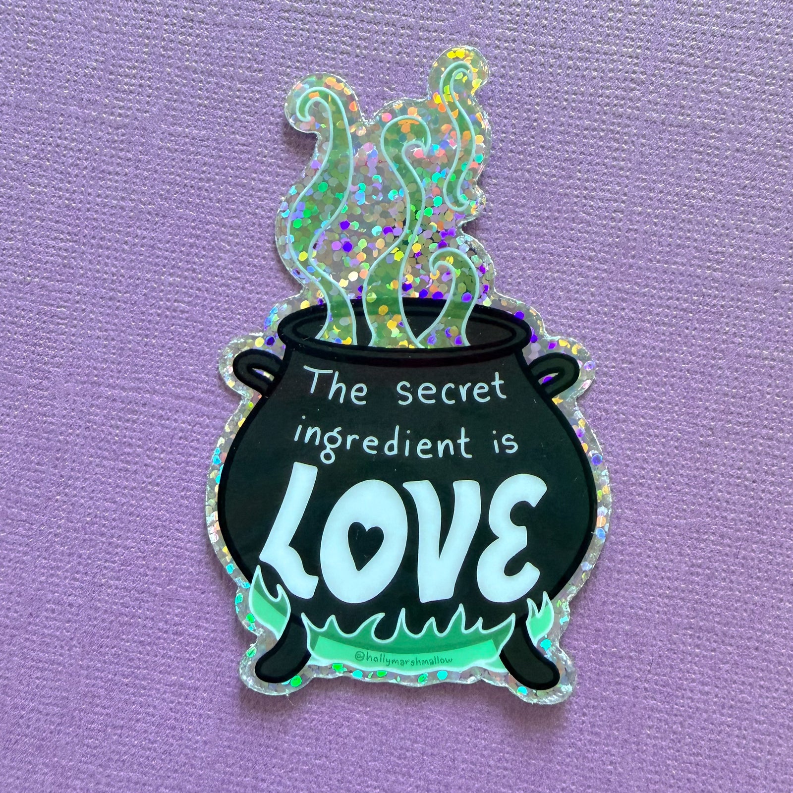 The Secret Ingredient is Love Glitter Sticker