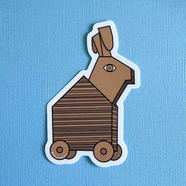 Trojan Rabbit Sticker - hollymarshmallow