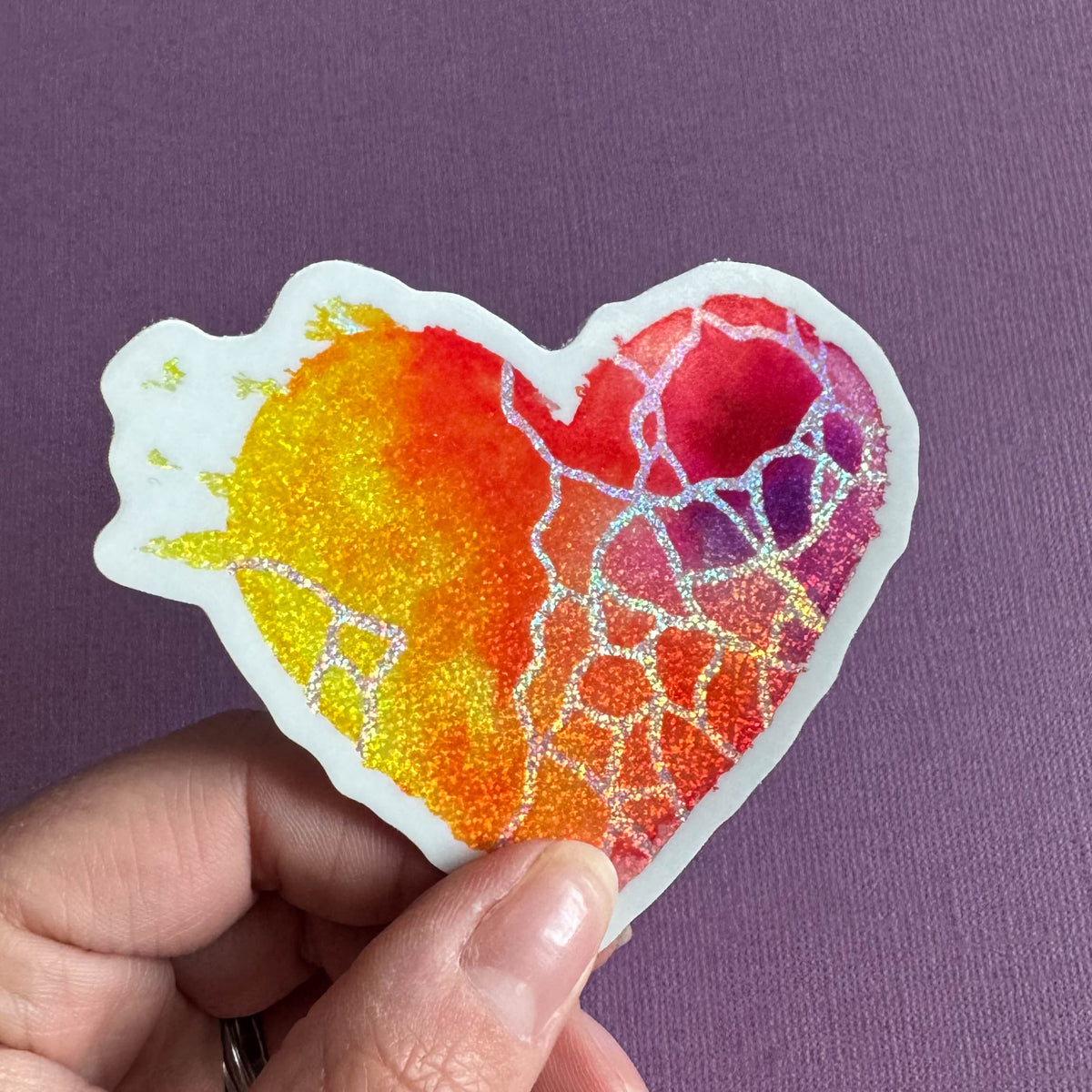 Glitter Heart Sticker - Up All Night