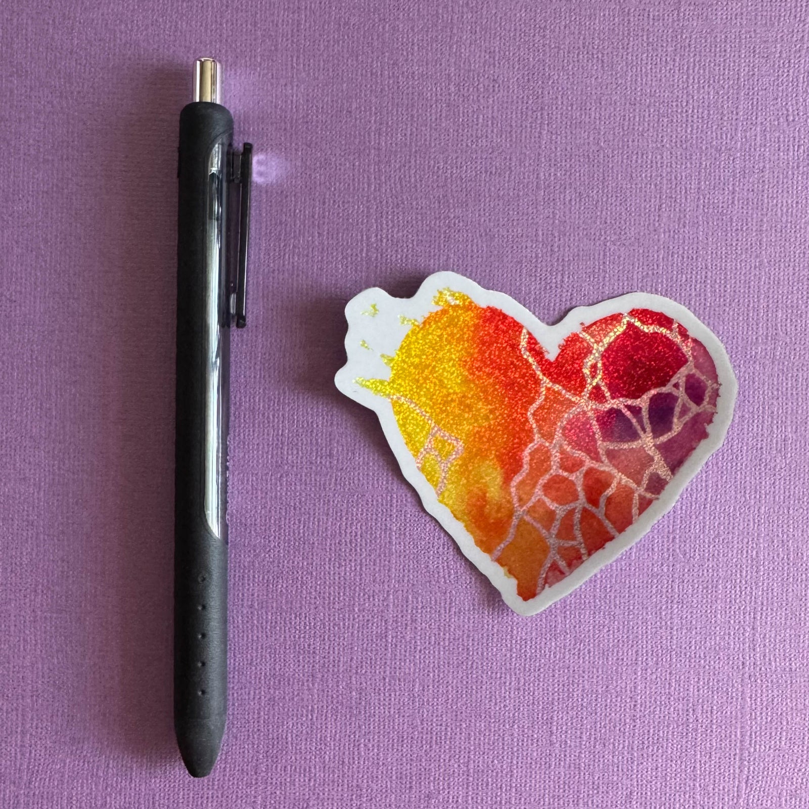 Glitter Heart Sticker - Up All Night