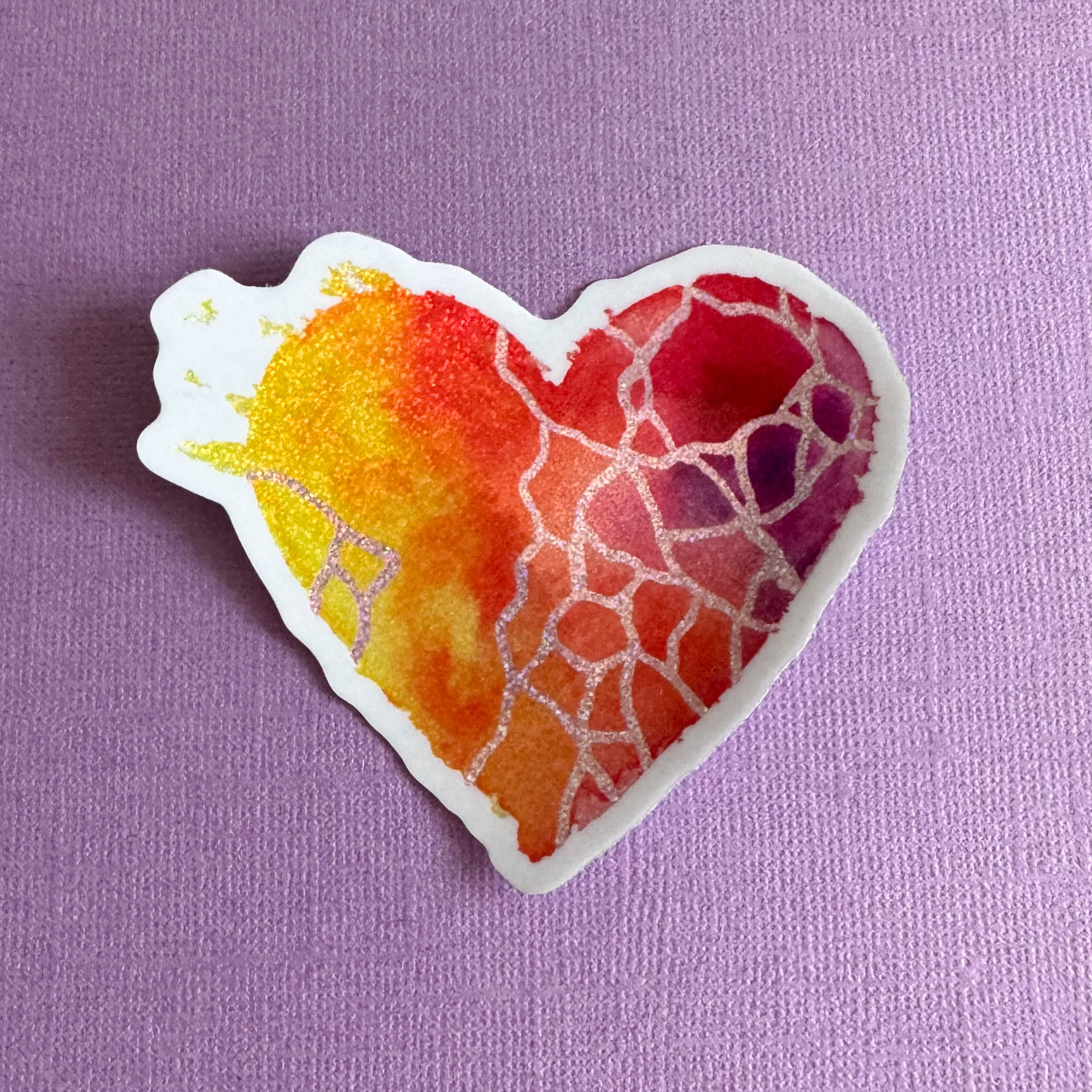 Up All Night Glitter Heart Sticker