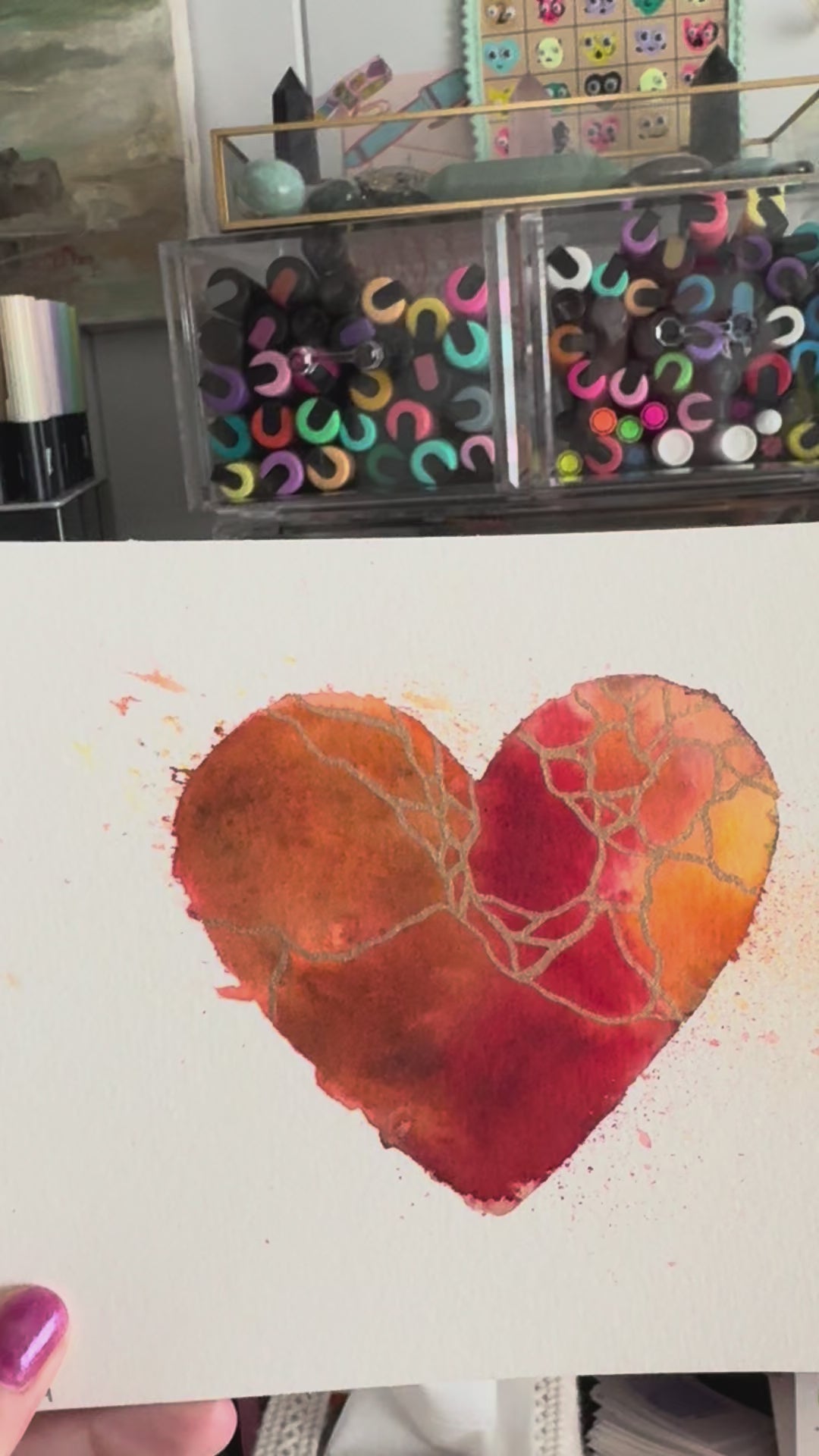 2 Be Loved - Original Painting #63 - 6x8 Brown/Orange/Red/Bronze