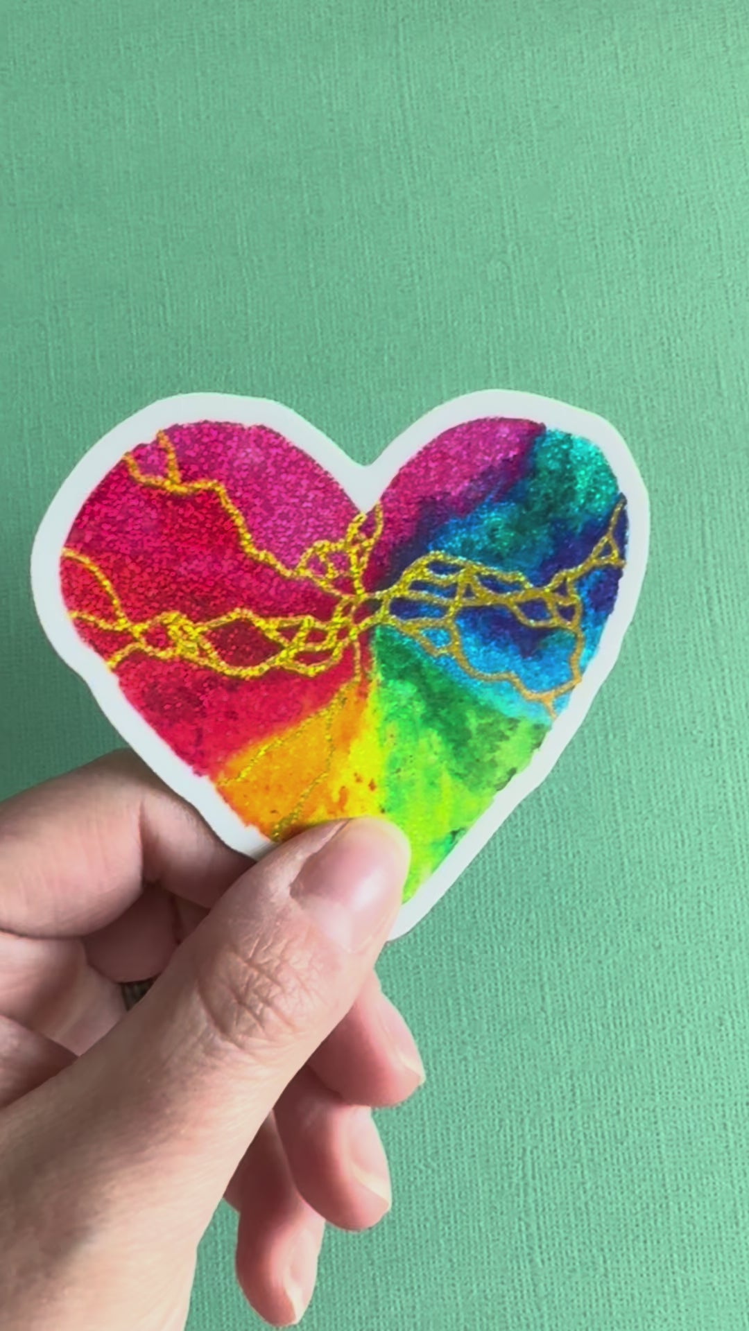 Glitter Heart Sticker - Chasing Rainbows