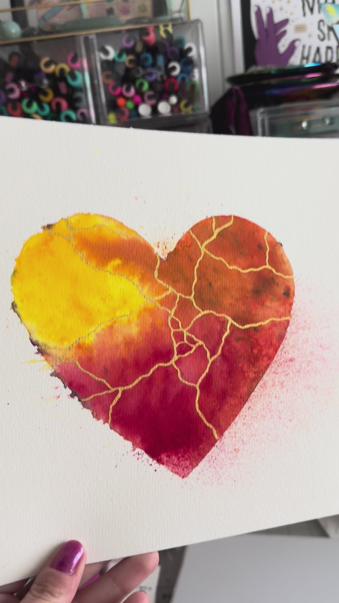 Summertime Magic - Original Painting #41 - 9x12 Red/Orange/Yellow/Gold