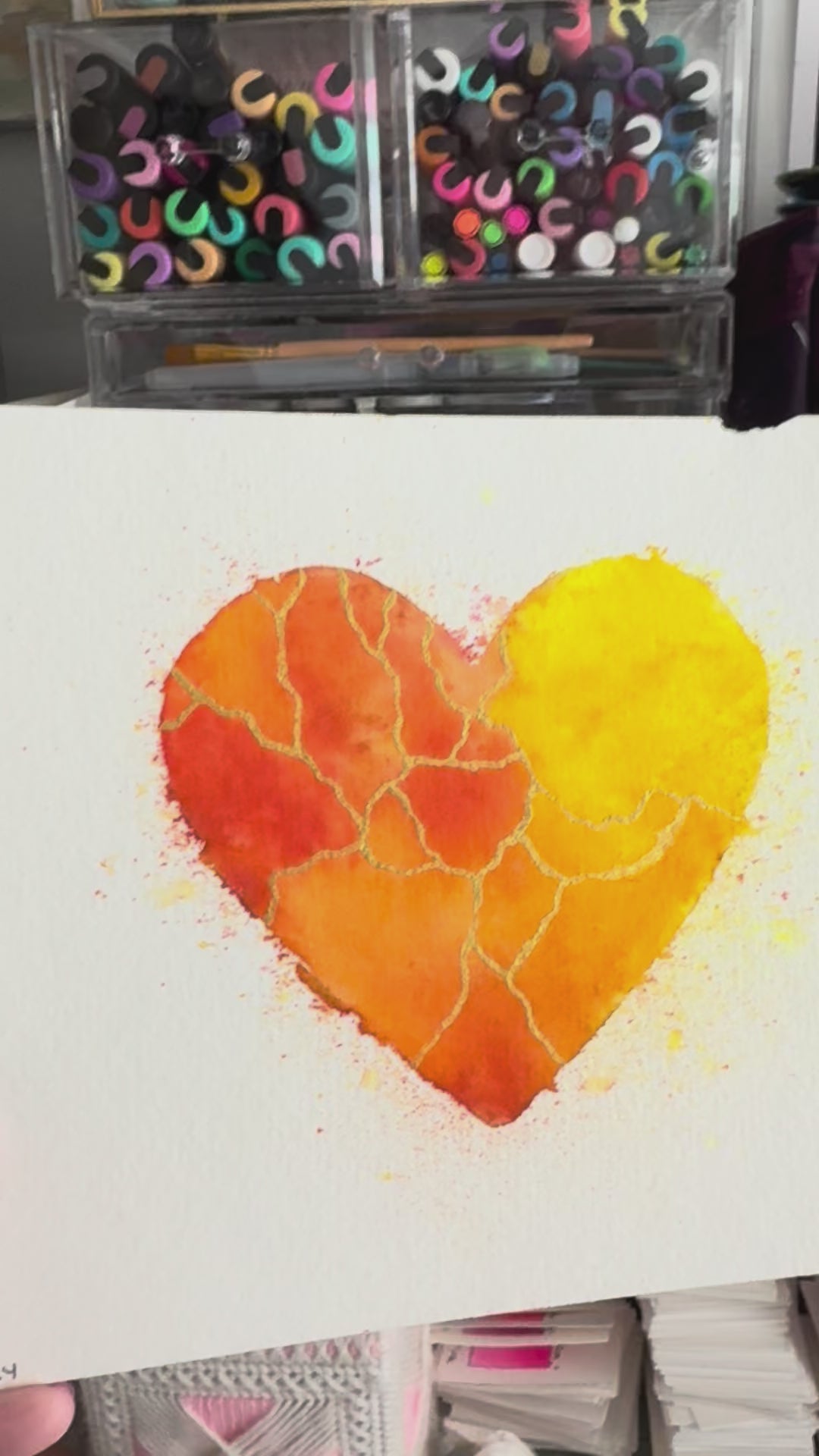 Secrets (Your Fire) - Original Painting #89- 6x8 Orange/Yellow/Gold