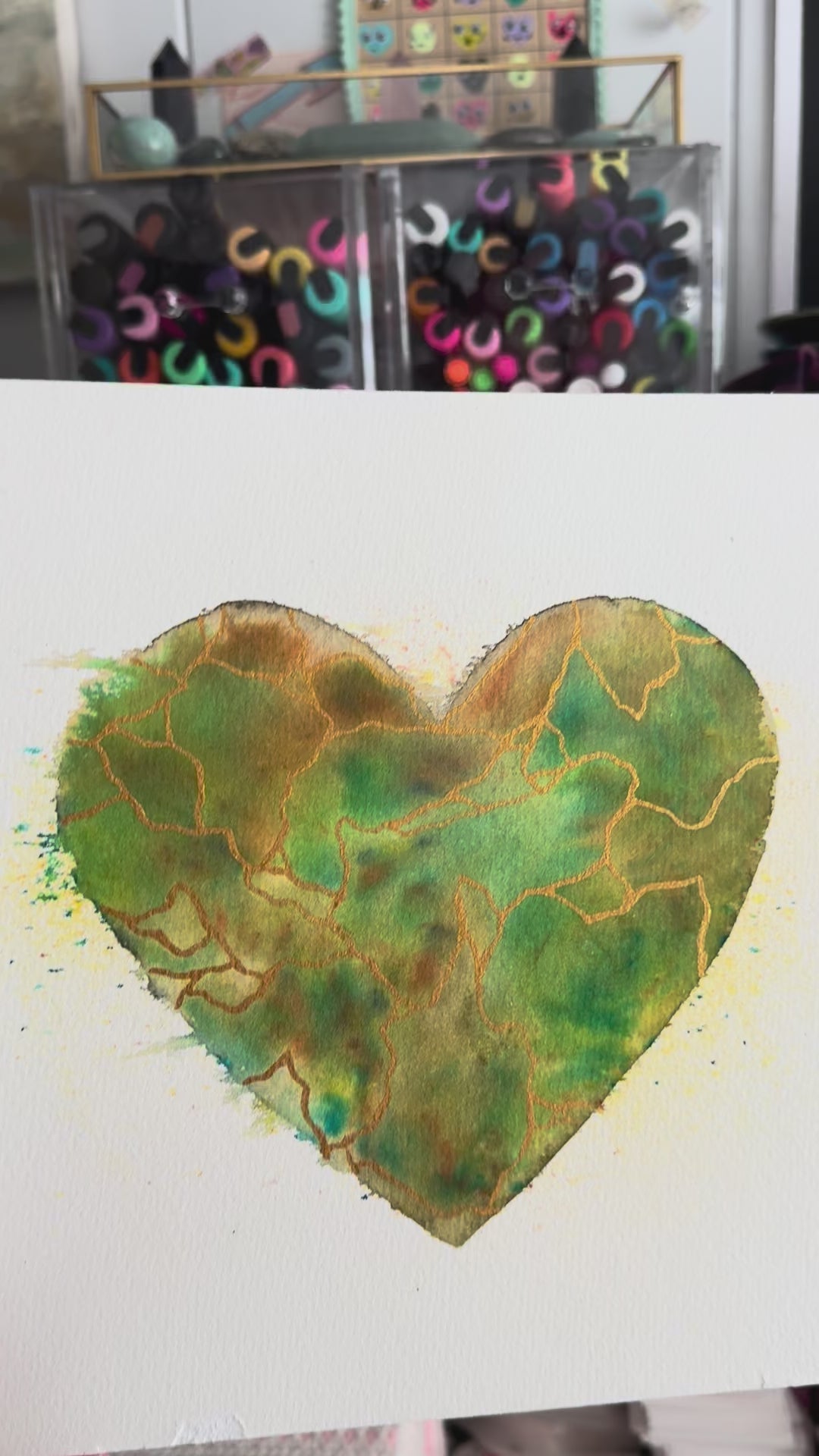 Changes - Original Painting #90 - 9x12 Green/Brown/Copper