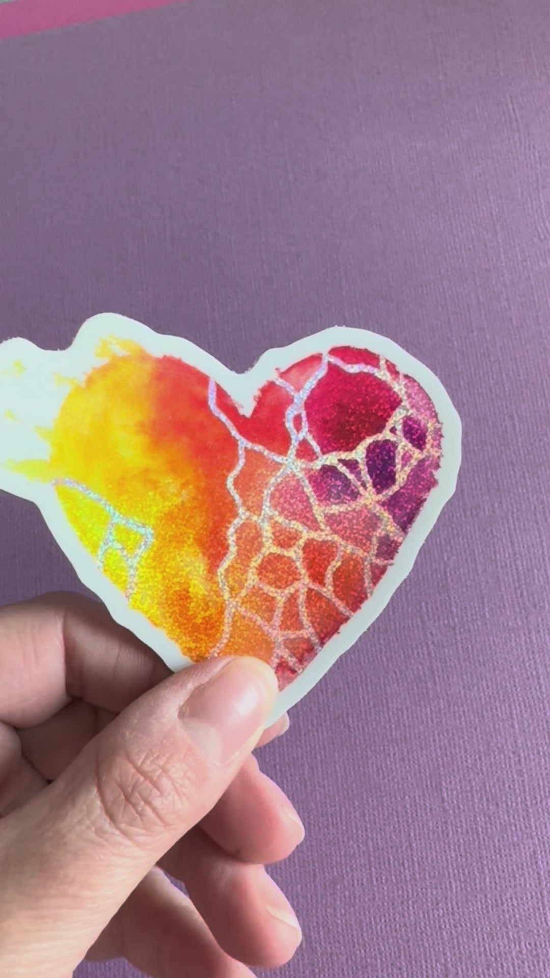 Glitter Heart Sticker - Up All Night