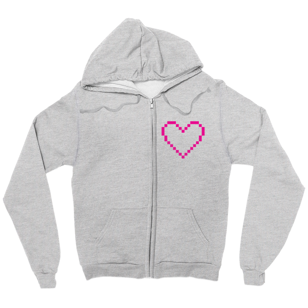 Pixelated Heart Zip-Up Hoodie