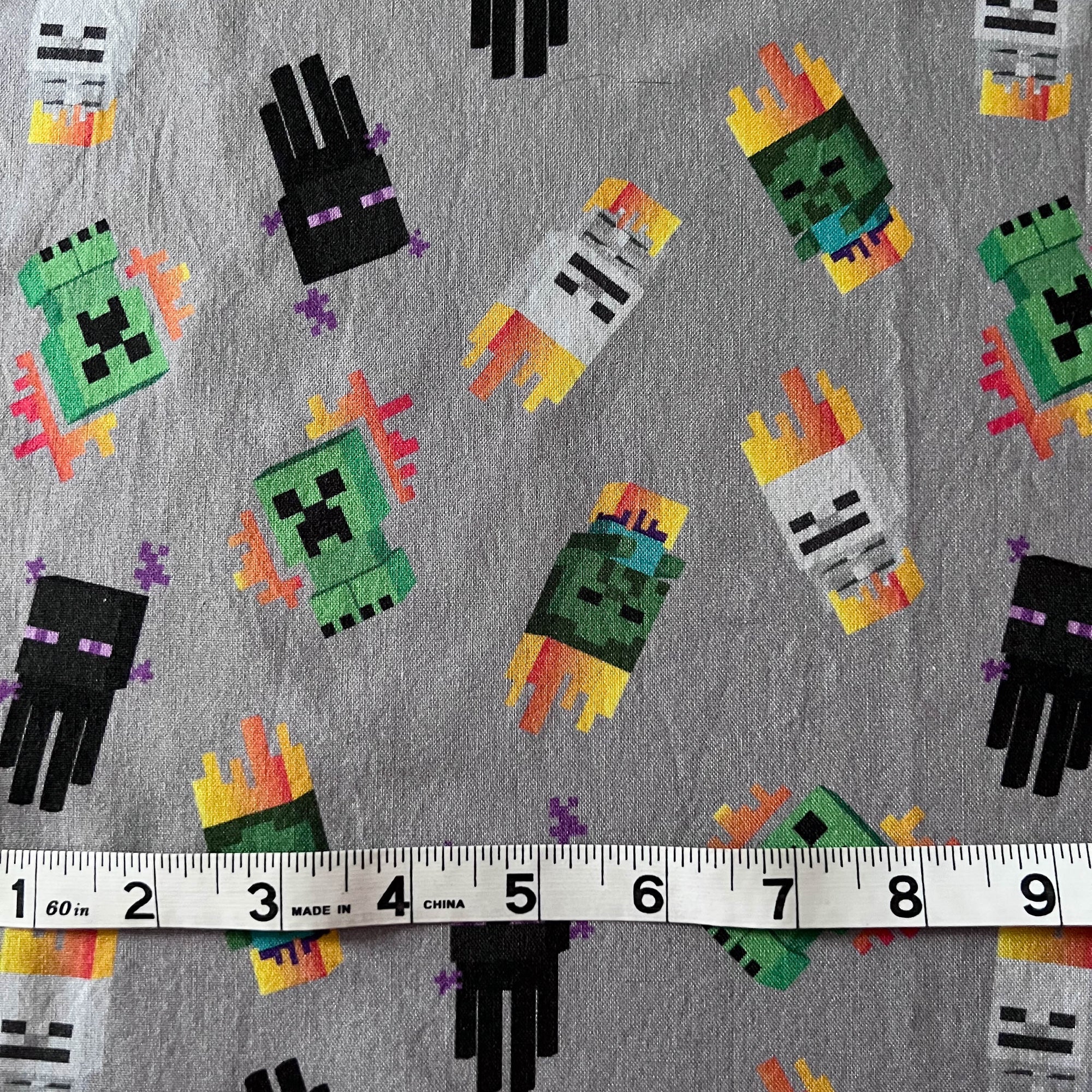 Mini Mobs - Minecraft Cotton Fabric - Out of Print - Fabric by the Yard