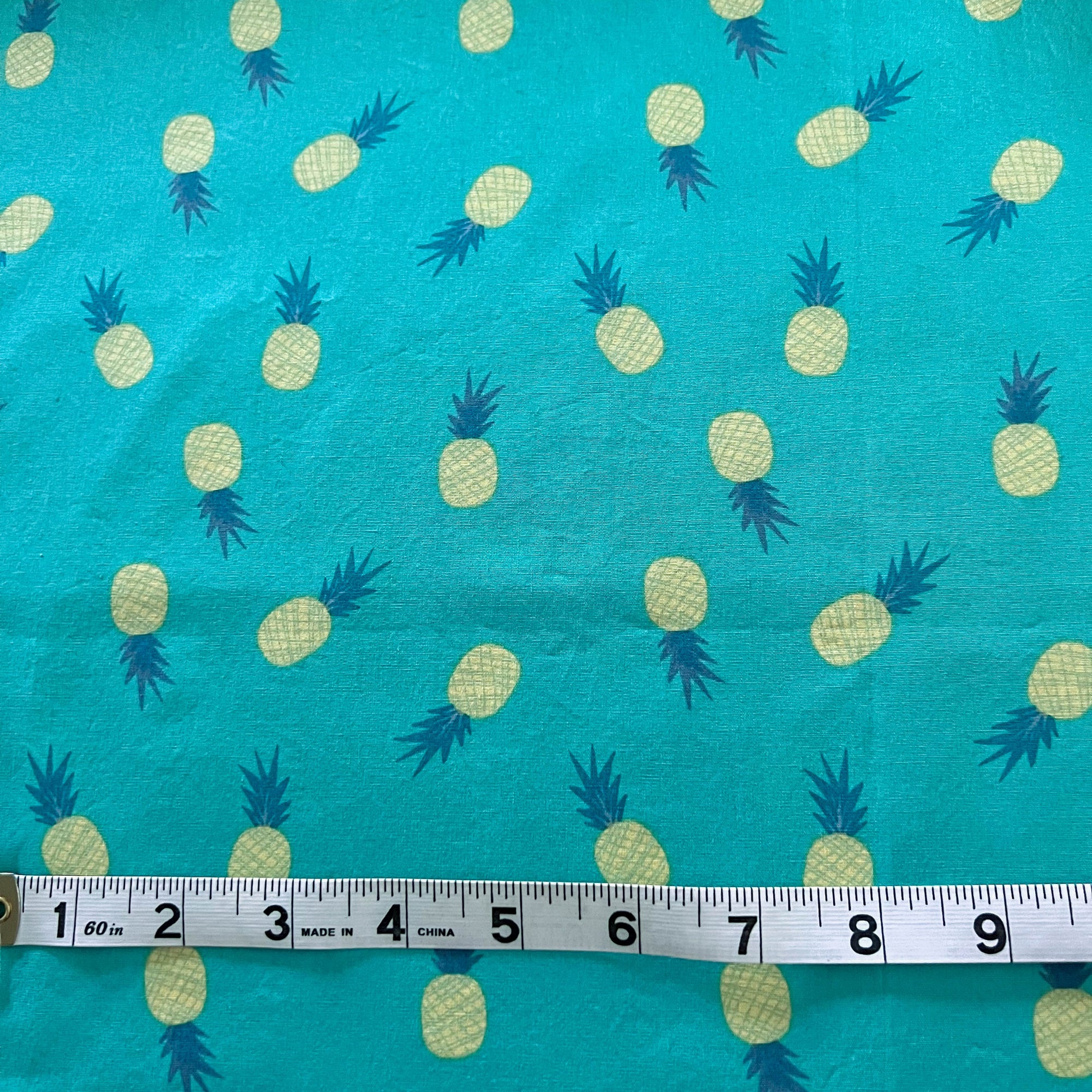 Ananas Aqua Pineapples Cotton Fabric by Jessica Swift - Fabric by the Yard