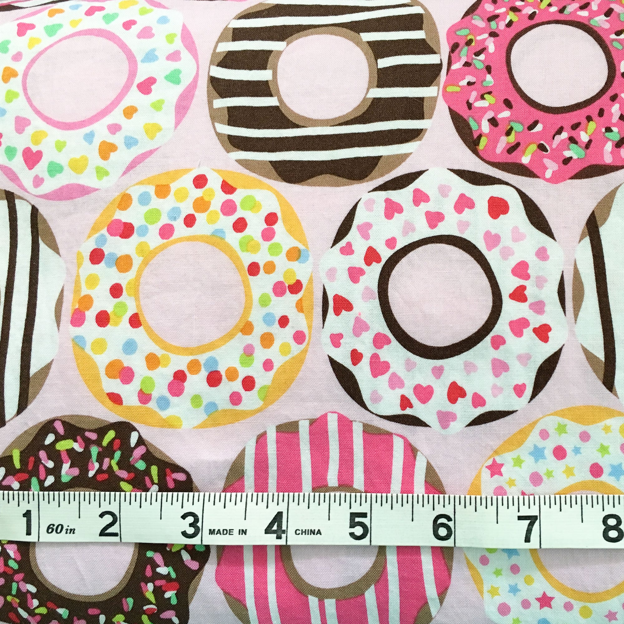 Pink Doughnuts Cotton Fabric by Blend Fabrics - Out of Print - Fabric by the Yard