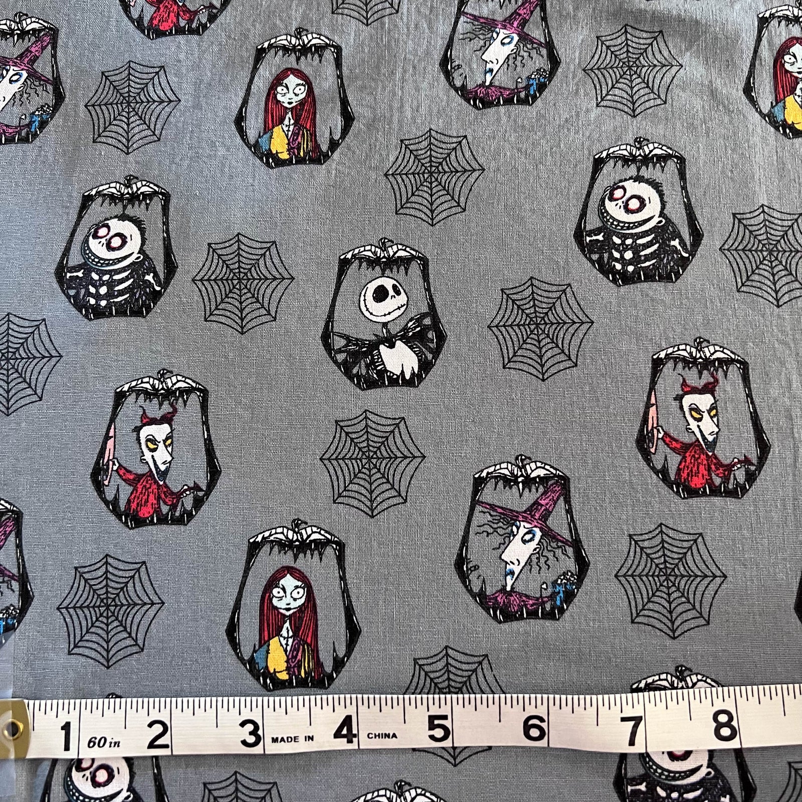 Nightmare Before Christmas Cast Character Badges Fabric - Out of Print - 1 yard