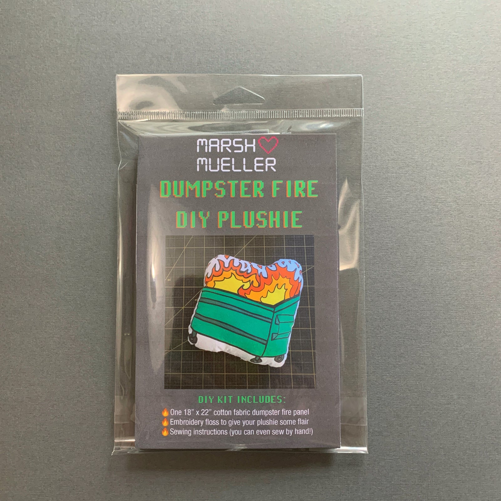 Dumpster Fire Plushie DIY Kit