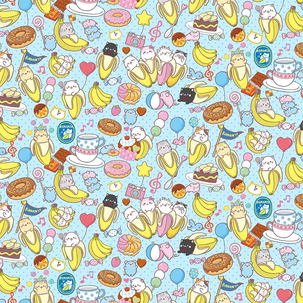 Bananya oh Dots Blue - Fabric by the Yard - Out of Print