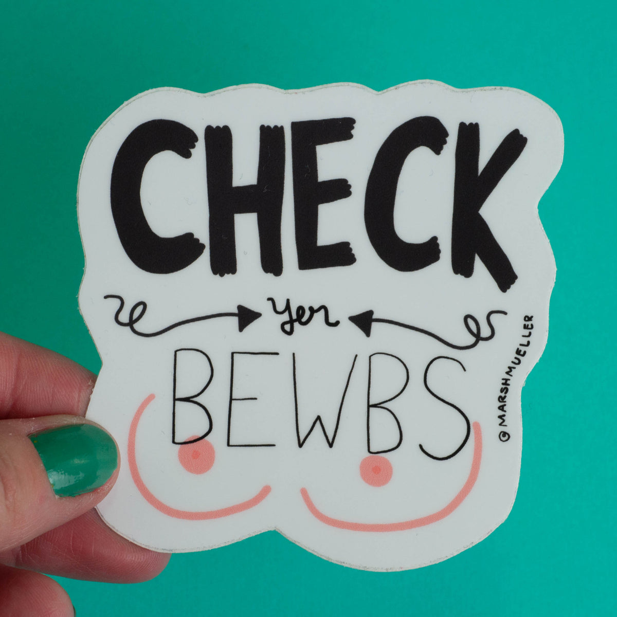 Check Yer Bewbs Sticker