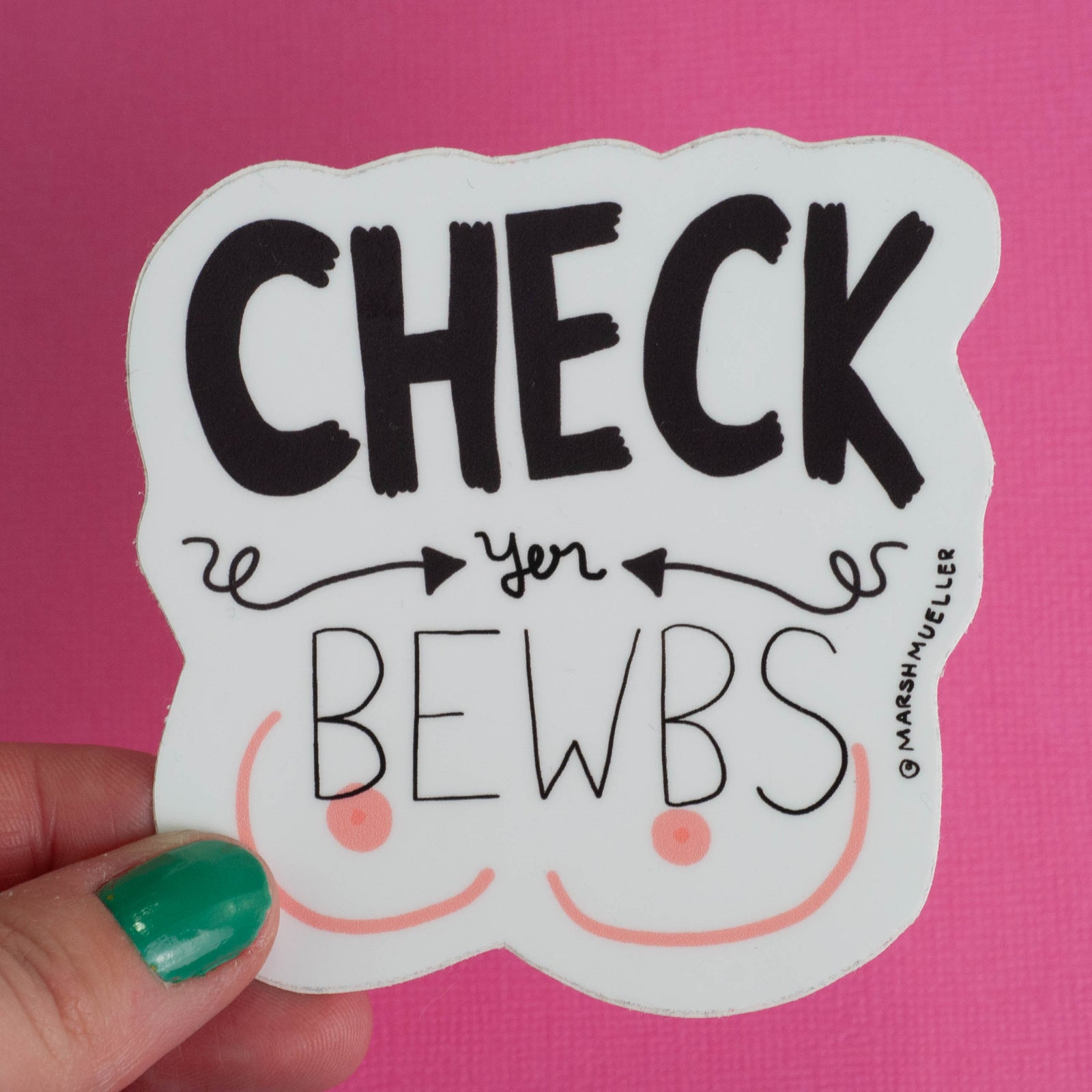 Check Yer Bewbs Sticker
