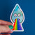 Holographic Barfing Raindrop Sticker