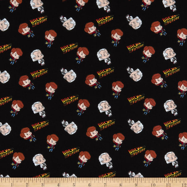 Back to the Future Chibi Fabric - Fabric by the Yard