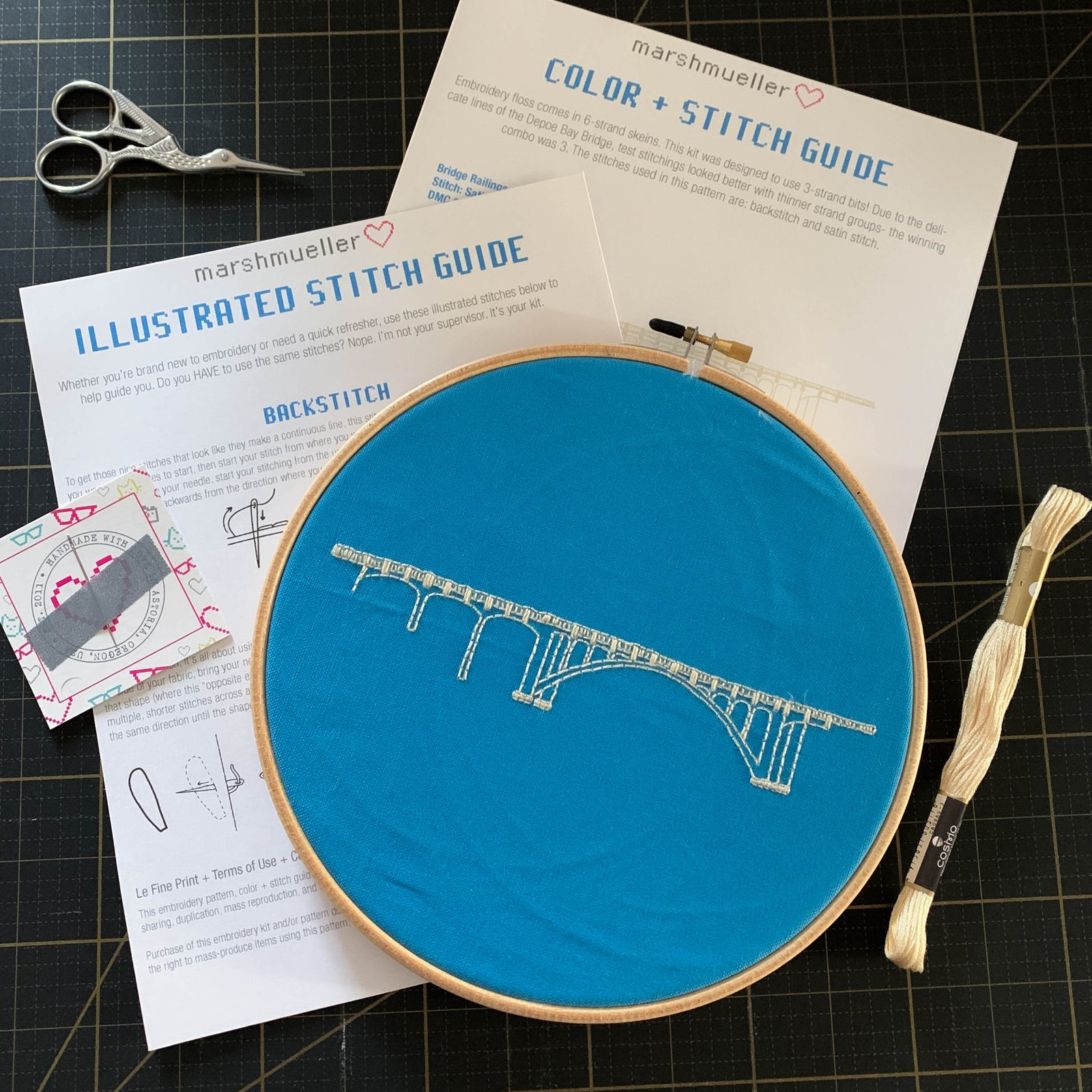 Depoe Bay Bridge Embroidery Kit