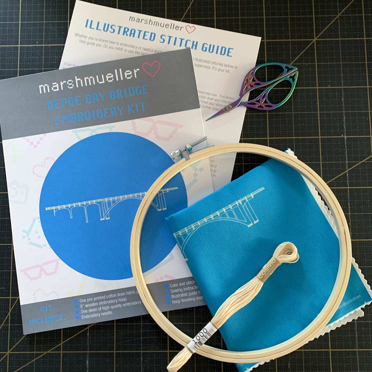 Depoe Bay Bridge Embroidery Kit