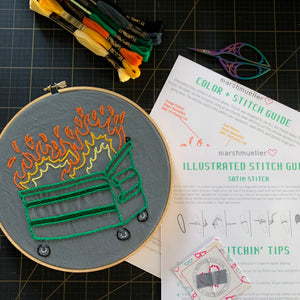 Dumpster Fire Embroidery Kit
