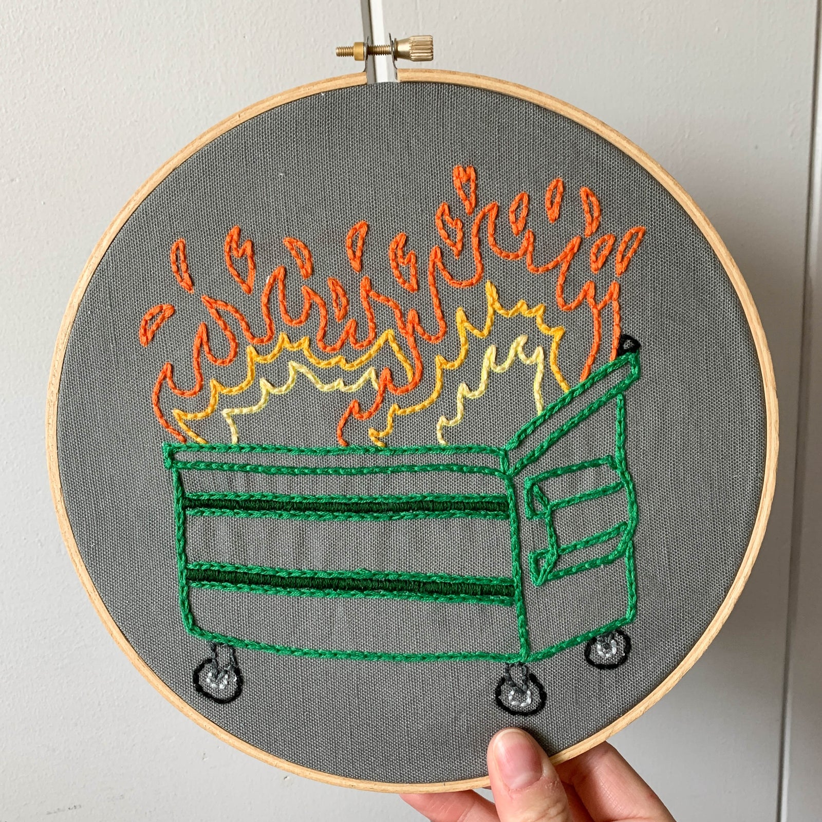 Dumpster Fire Embroidery Kit