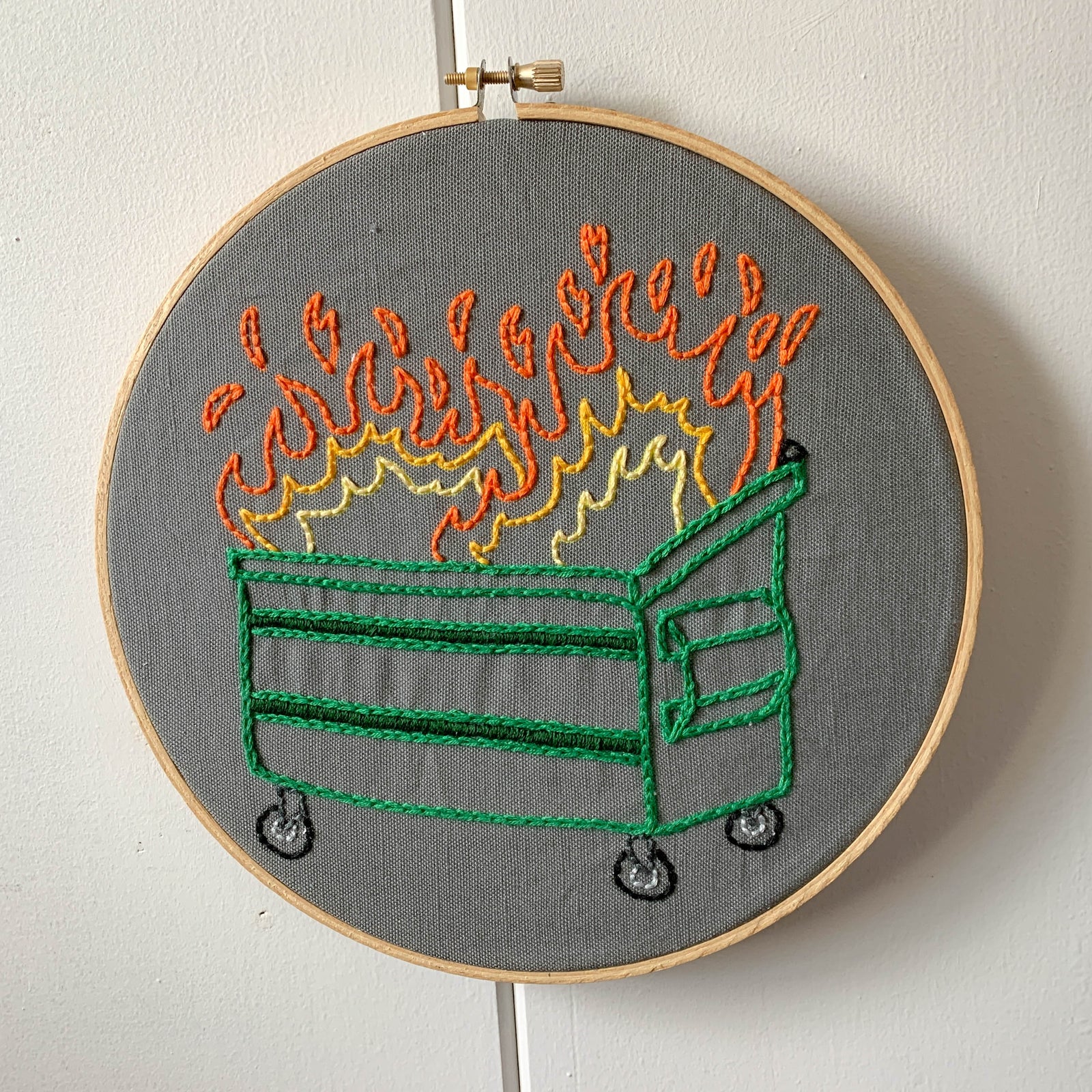 Dumpster Fire Embroidery Kit
