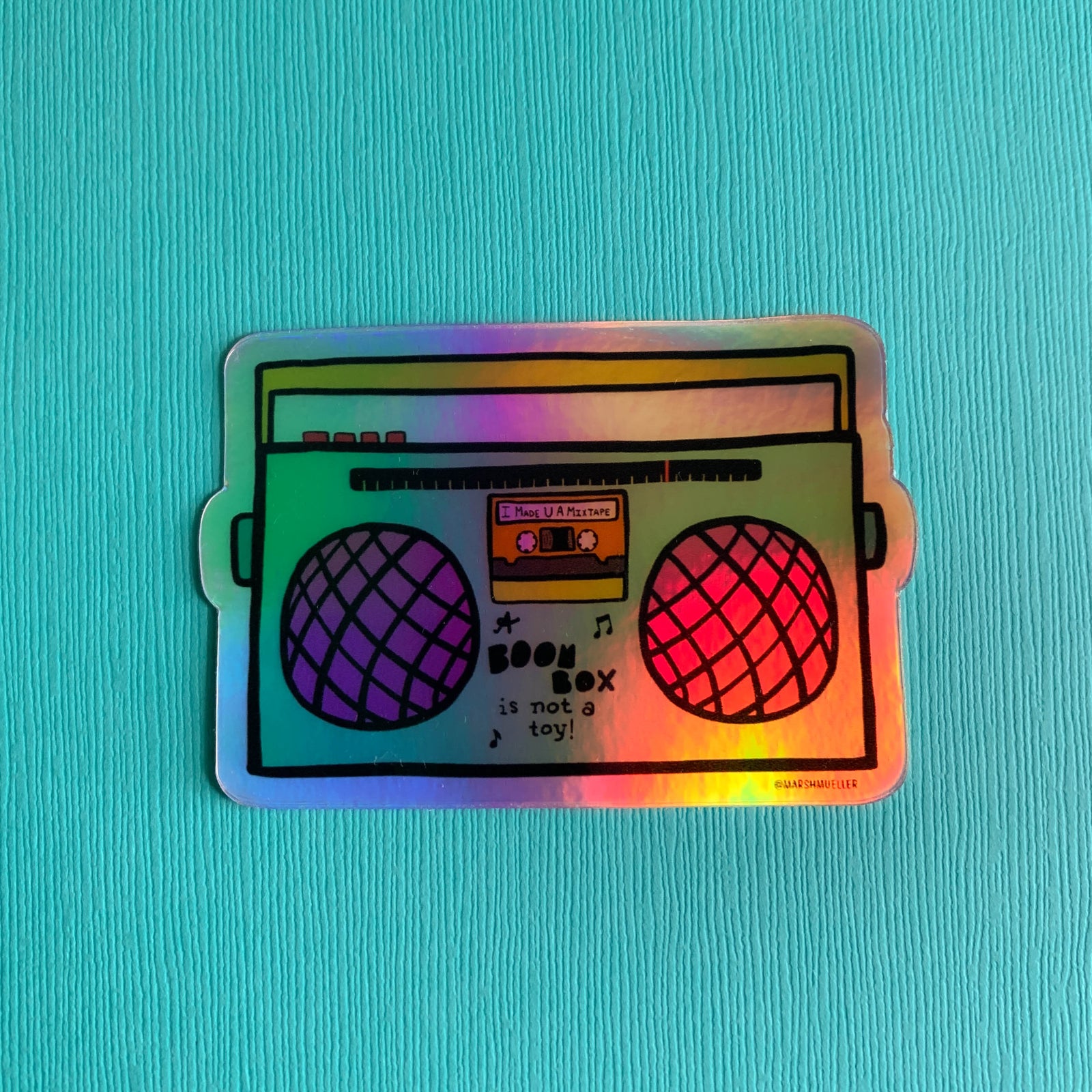 Holographic Boom Box Sticker