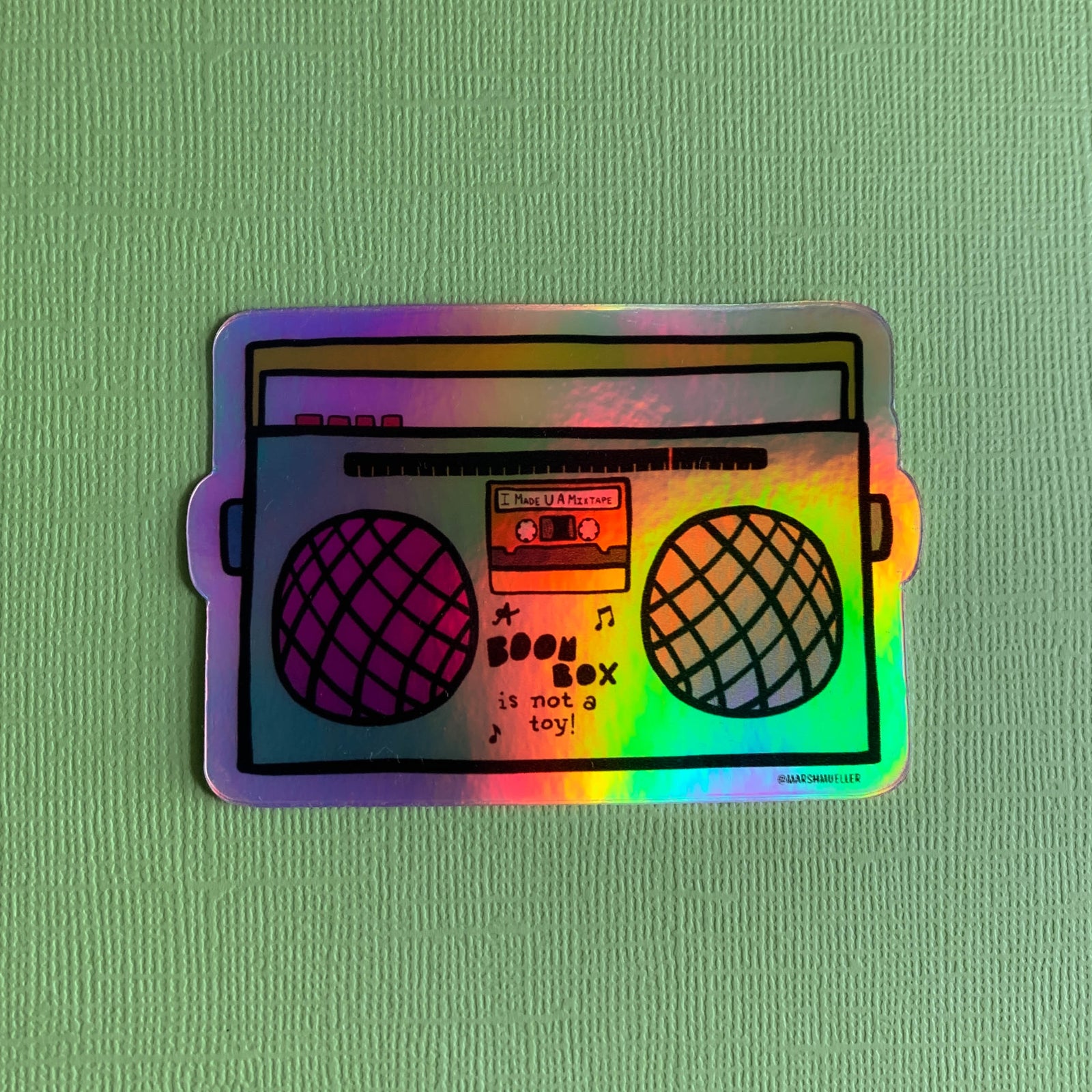Holographic Boom Box Sticker