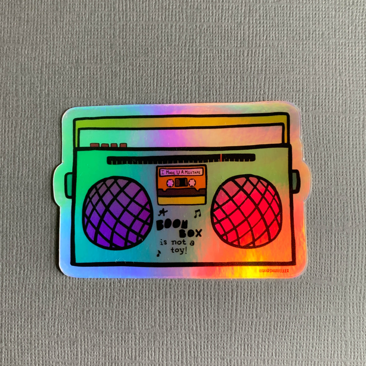 Holographic Boom Box Sticker