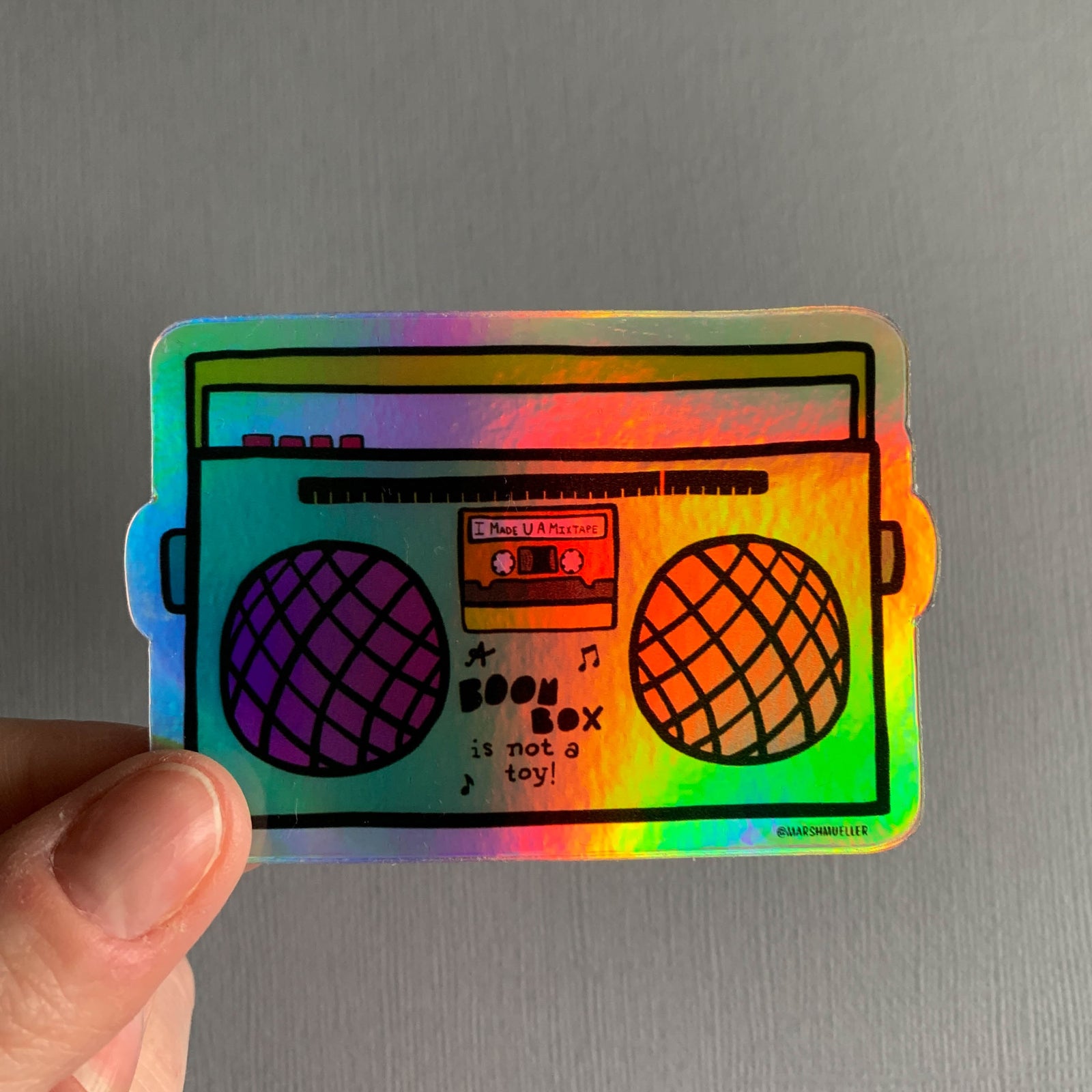 Holographic Boom Box Sticker