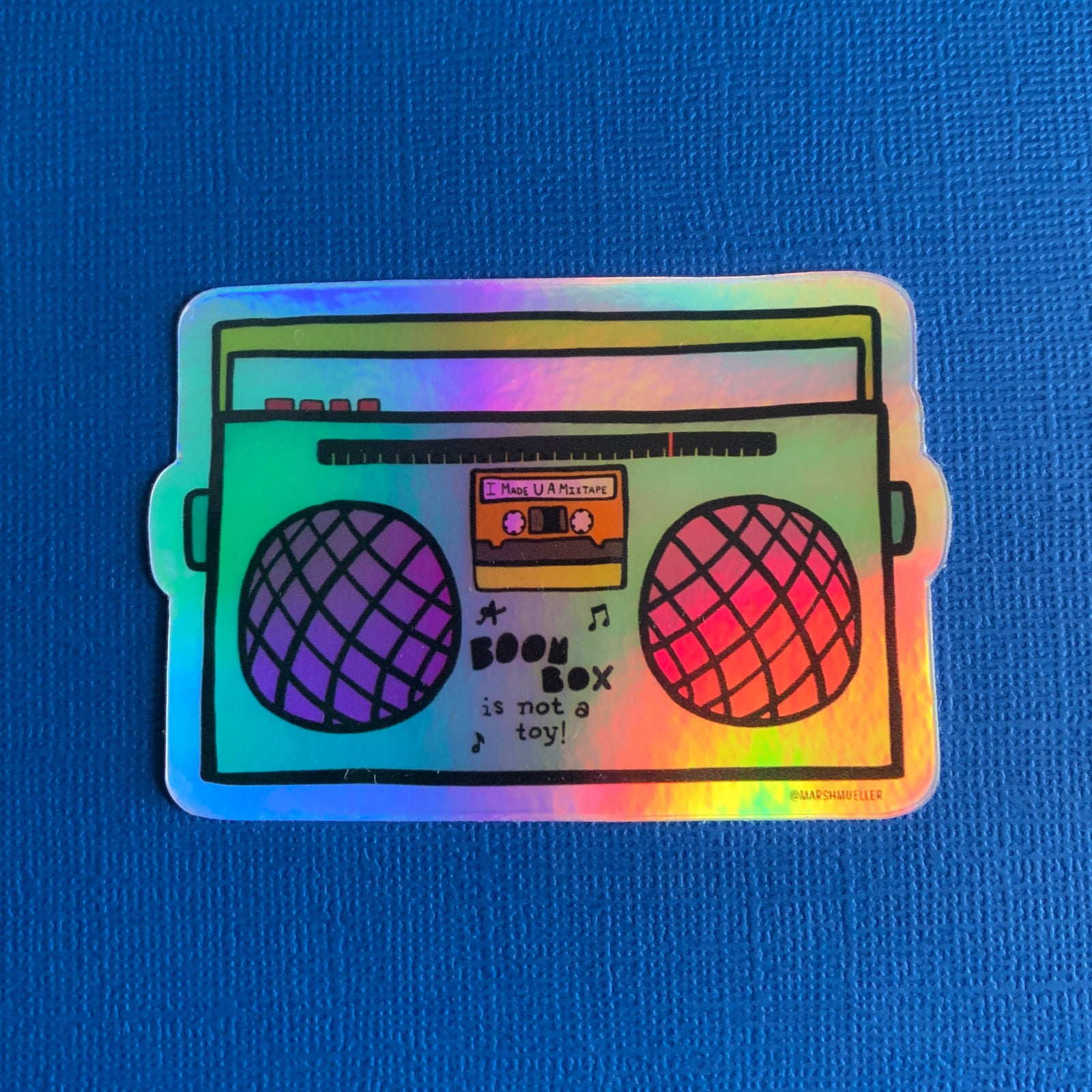 Holographic Boom Box Sticker