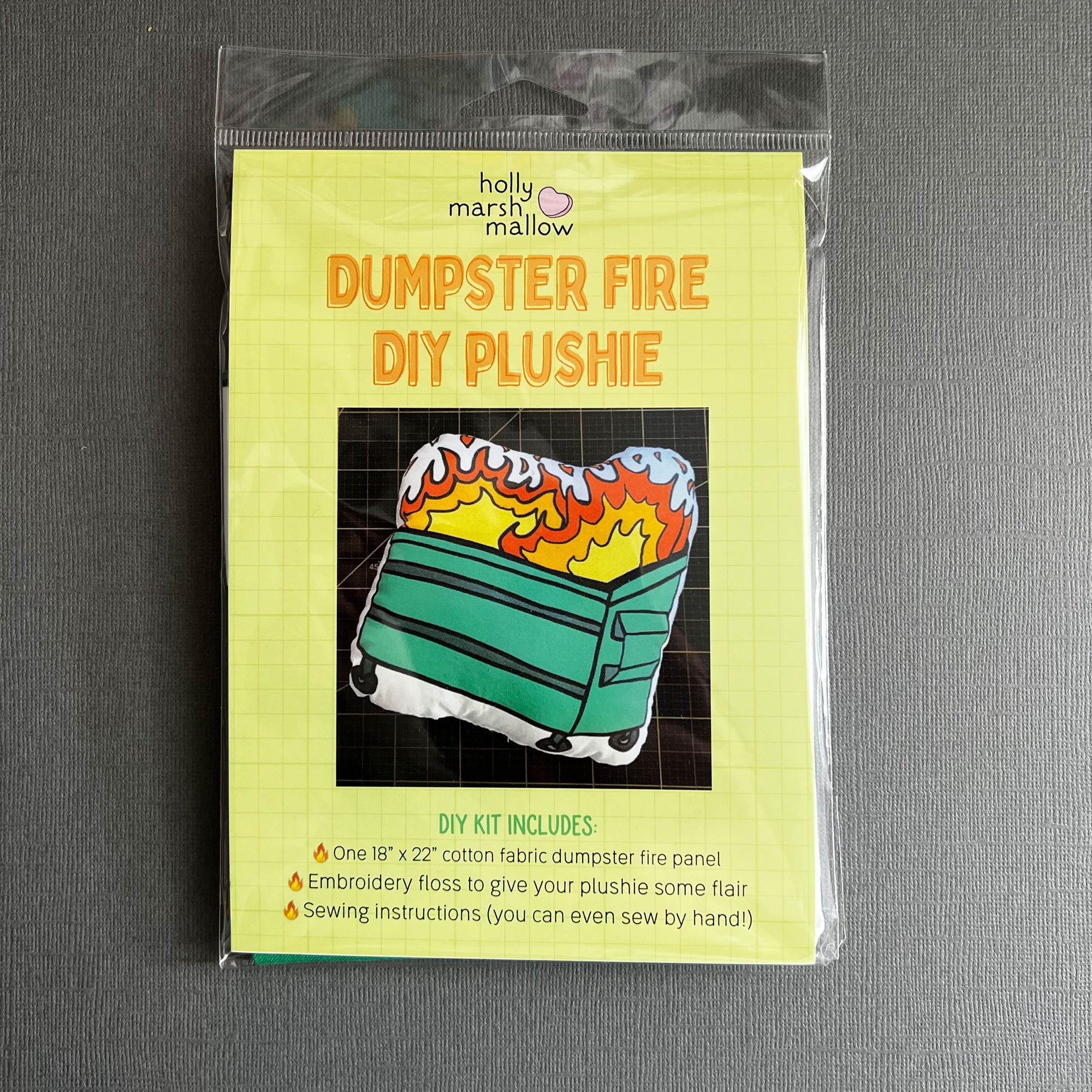 Dumpster Fire Plushie DIY Kit