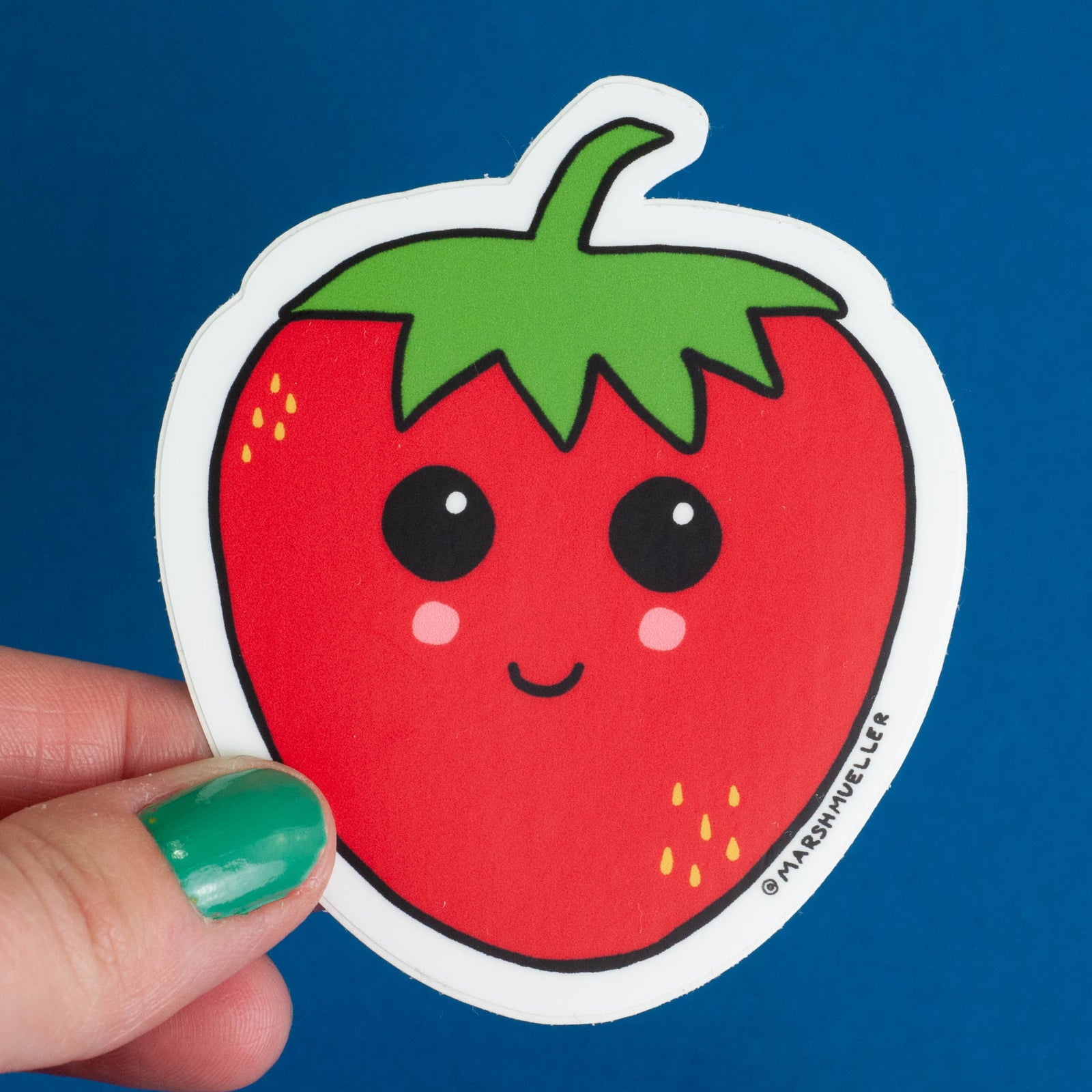 Cute Strawberry Sticker - hollymarshmallow